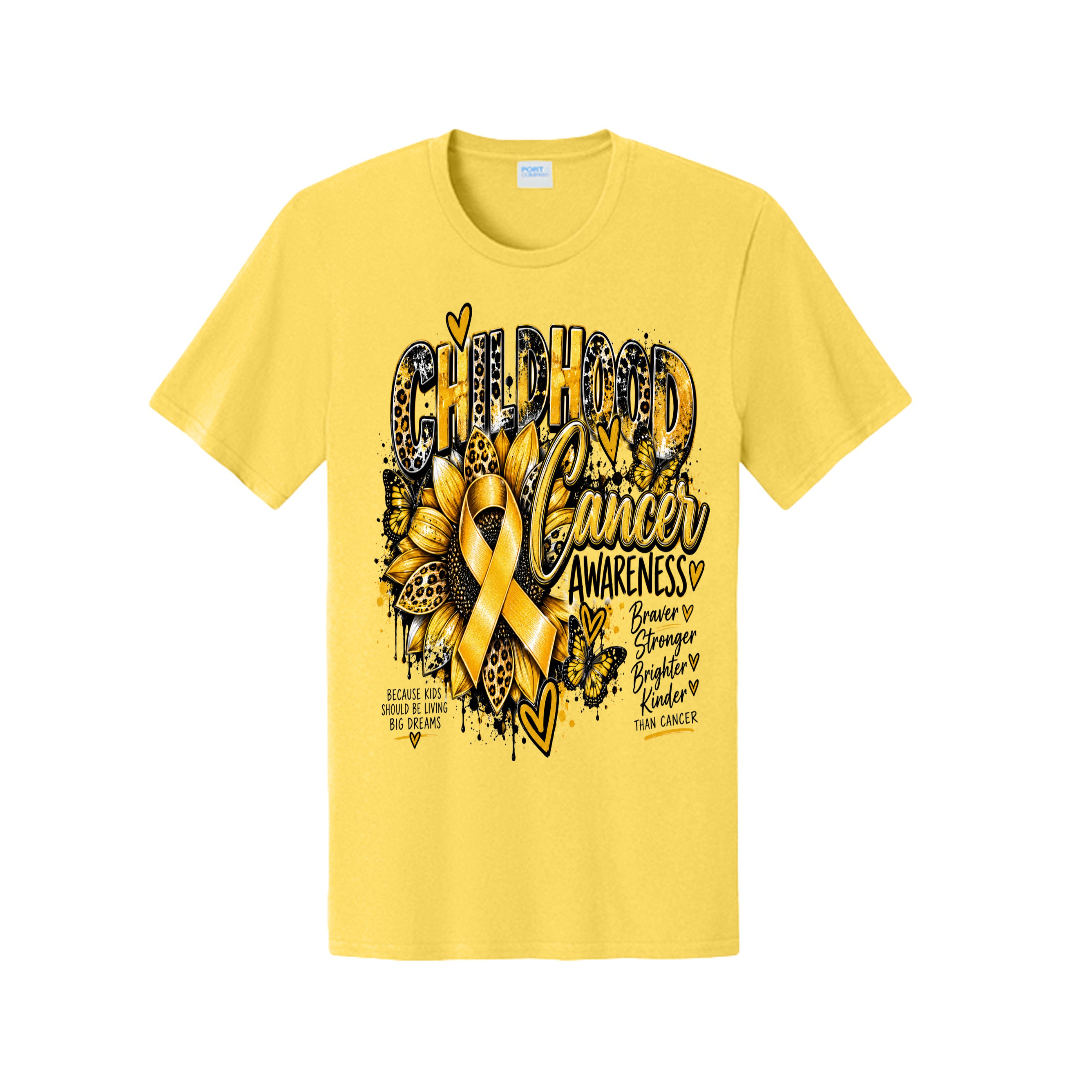 Childhood Cancer Awareness – Braver, Stronger, Brighter, Kinder T-Shirt, view 4
