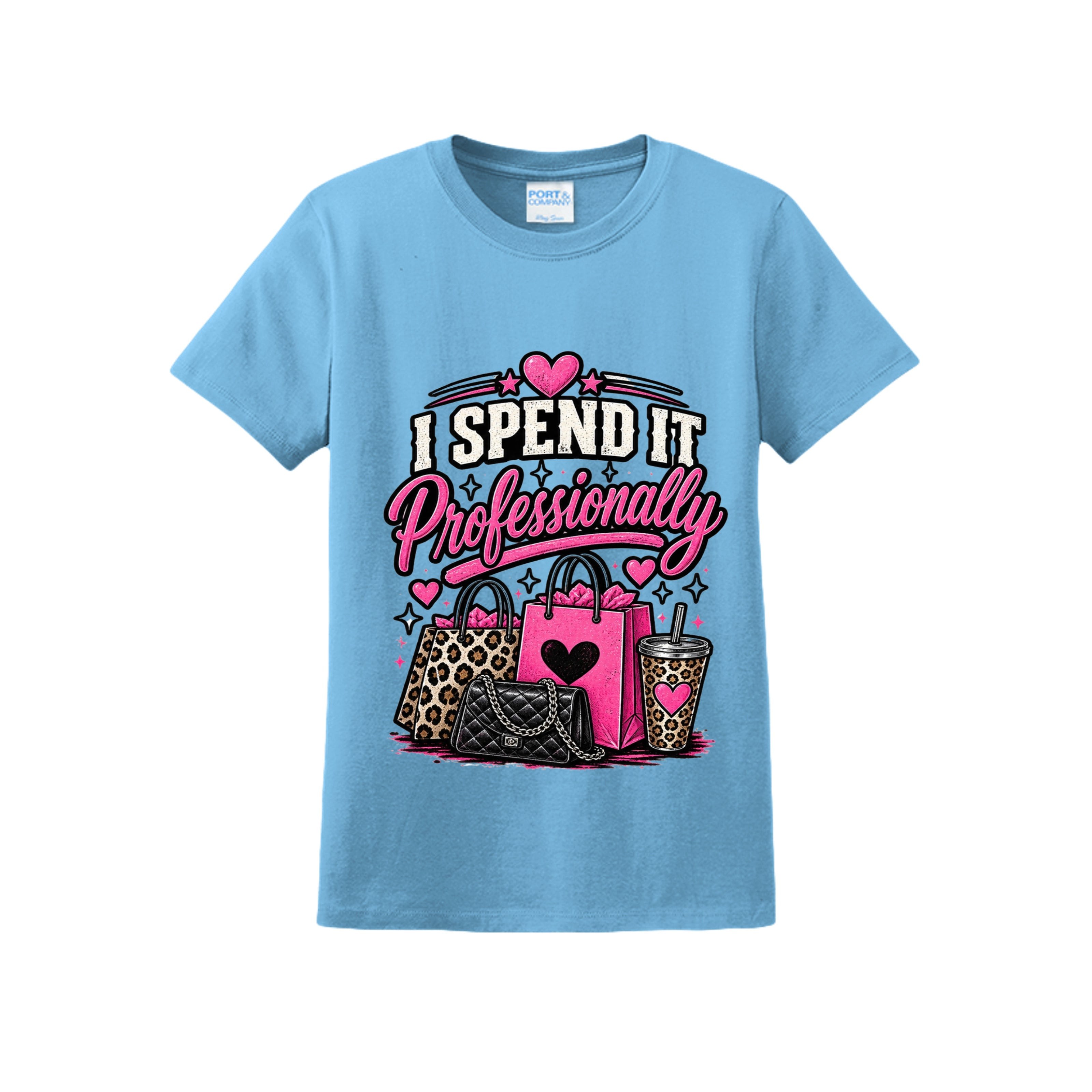 He Works Hard, I Spend It Professionally : Funny Matching Couples T-Shirt Set