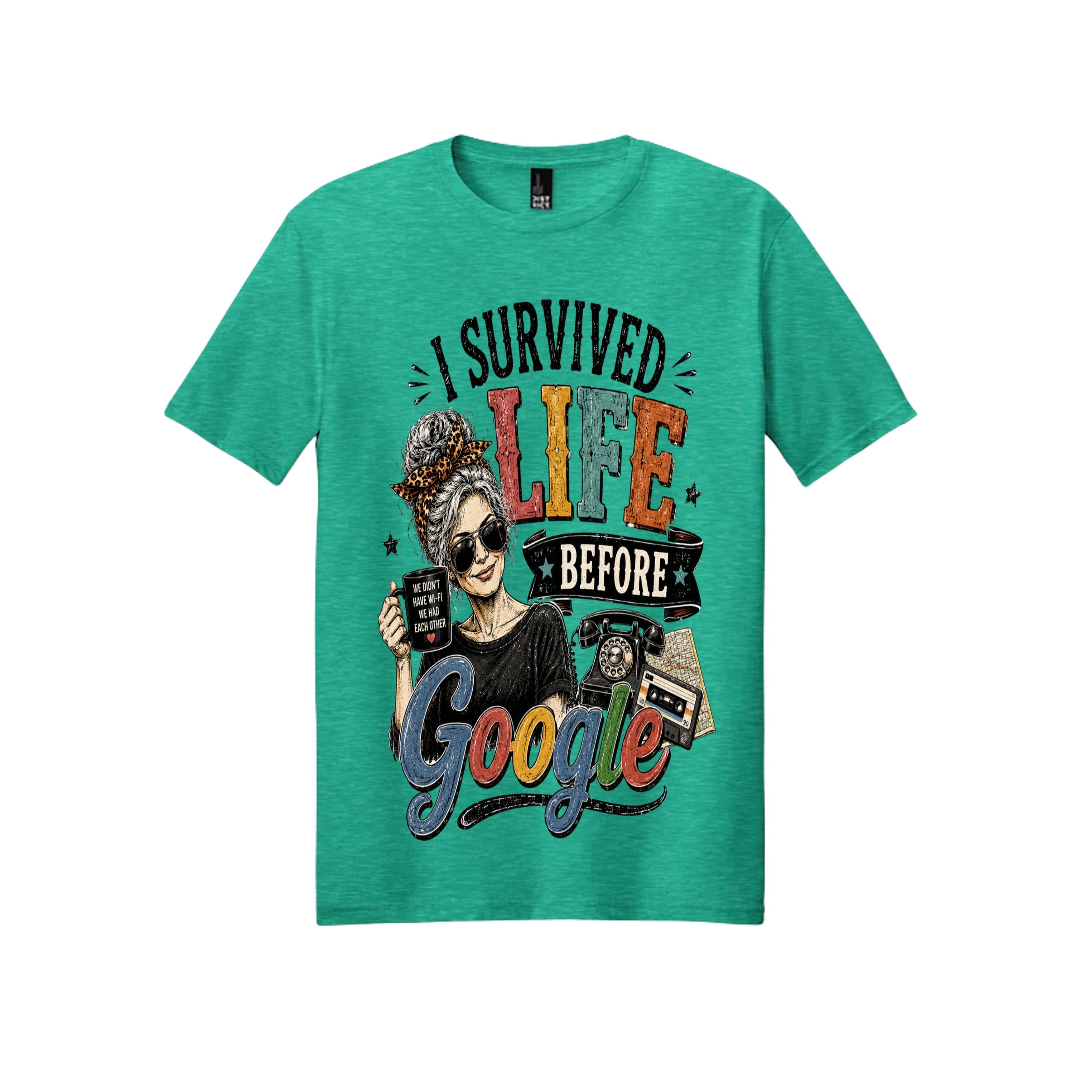 I Survived Life Before Google Funny Graphic Tee 😂