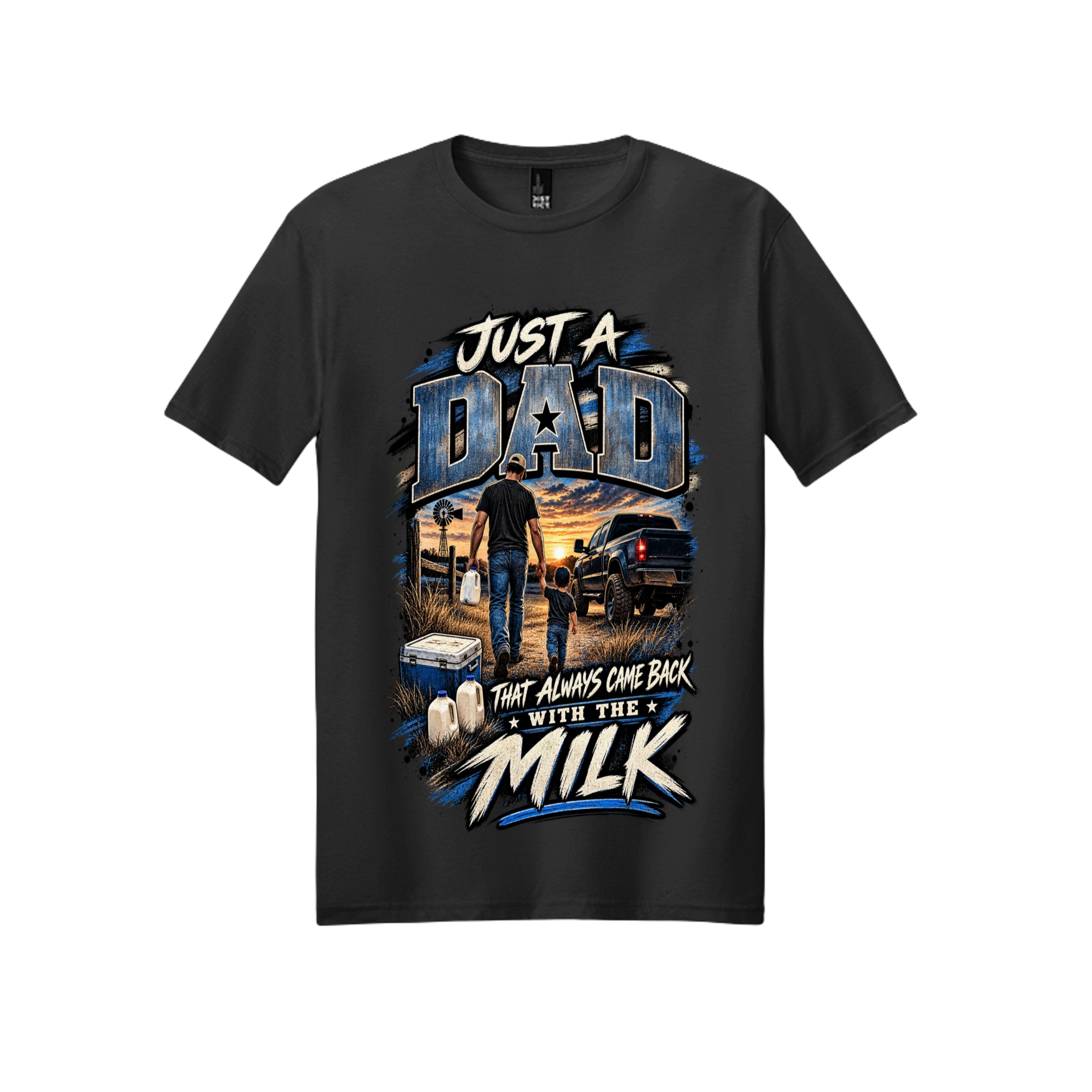 Just a Dad That Came Back With the Milk: Funny Dad Graphic Tee