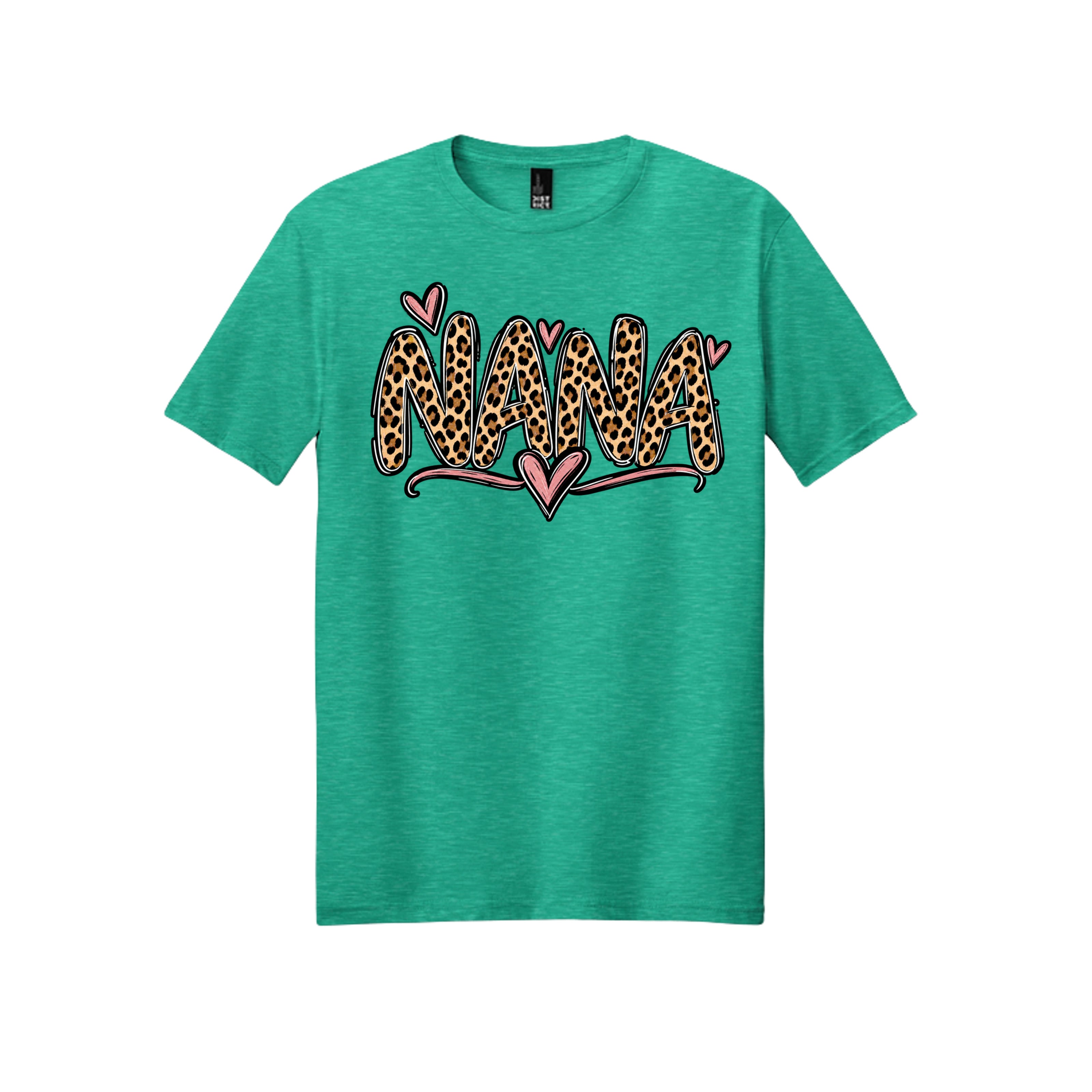 Nana Cheetah Print Heart T-Shirt ππ, view 1