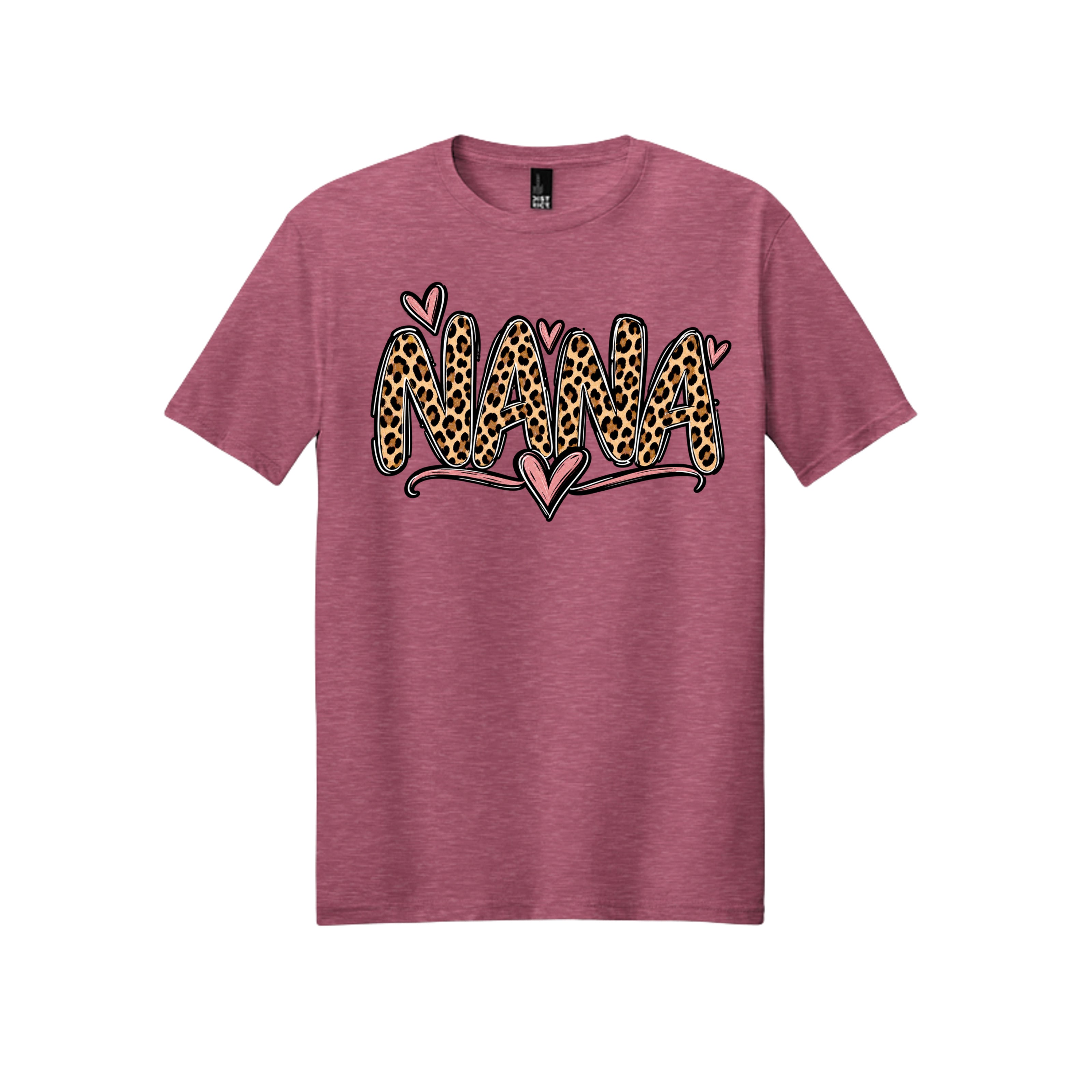 Nana Cheetah Print Heart T-Shirt ππ, view 2
