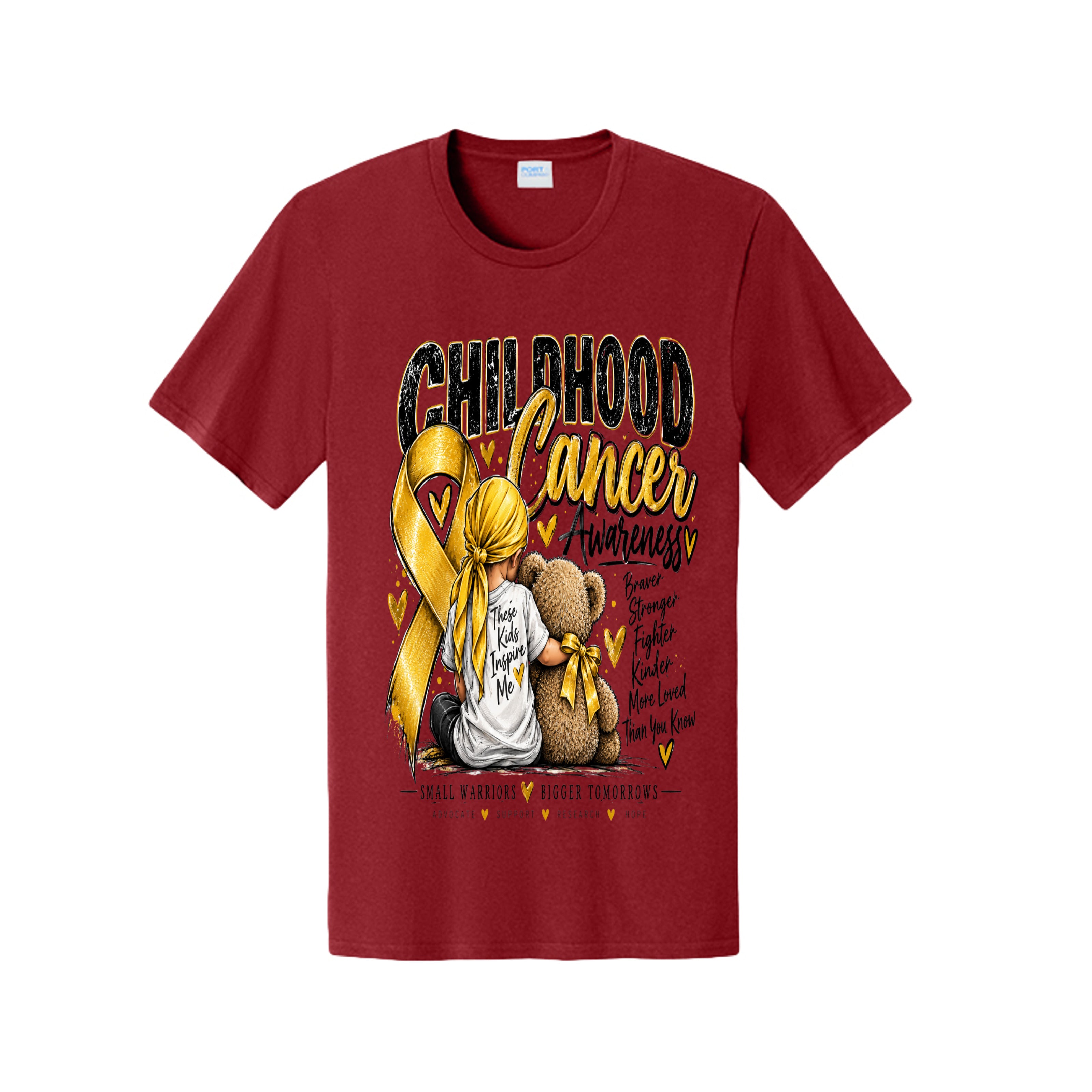 Small Warriors, Bigger Tomorrows – Childhood Cancer Awareness T-Shirt, view 2