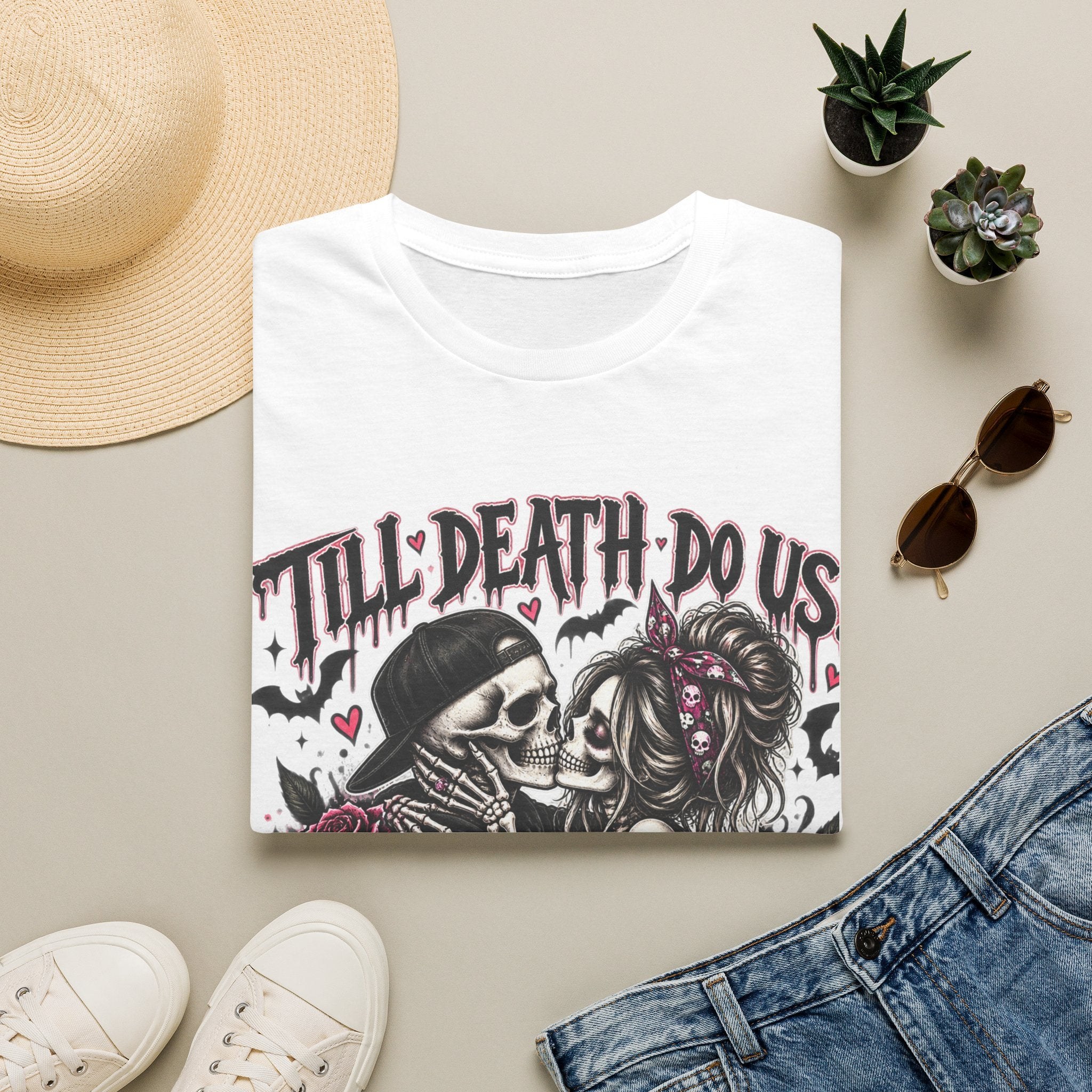 Till Death Do Us… Gothic Skeleton Couple T-Shirt