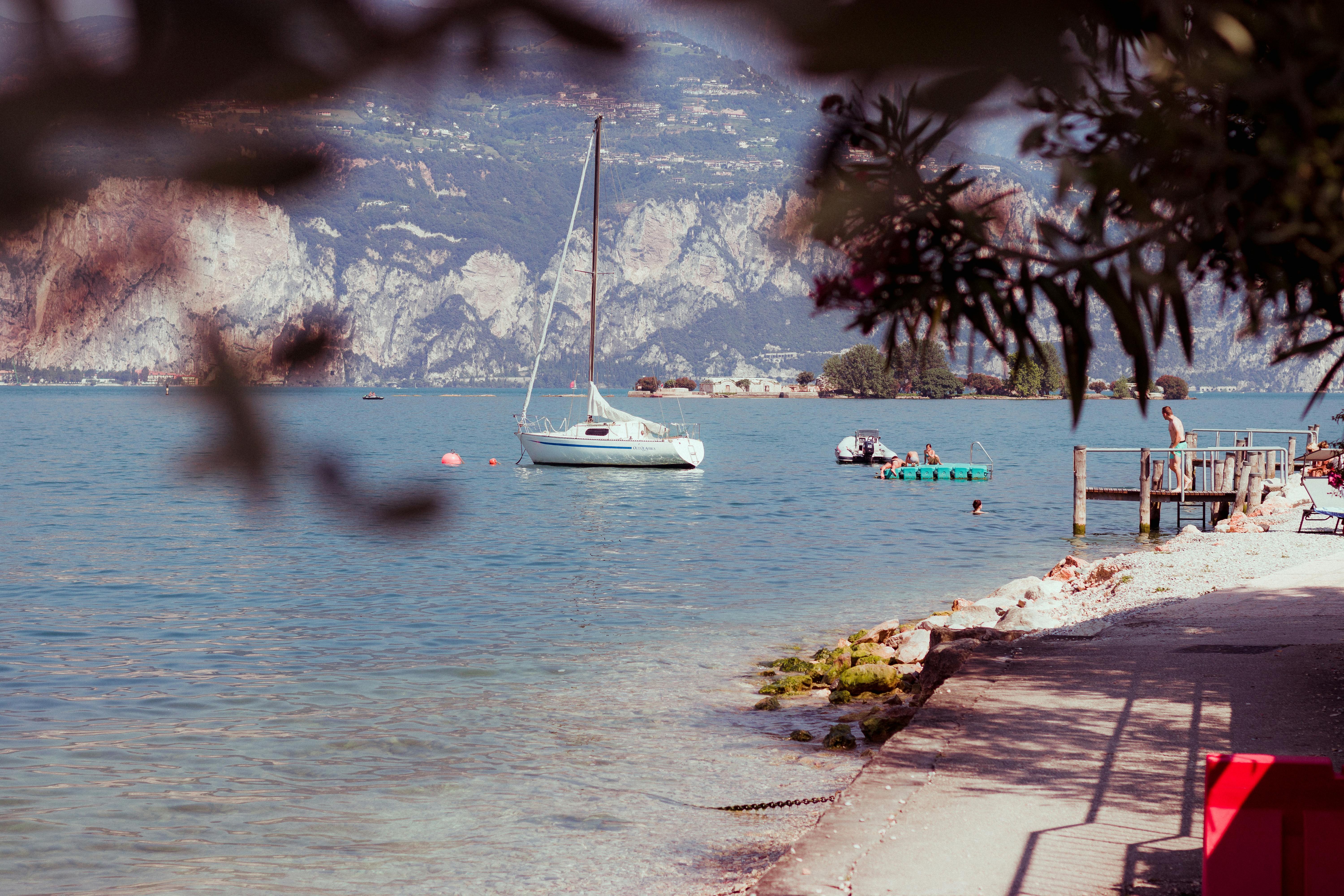 Sailboat on a mountain lake