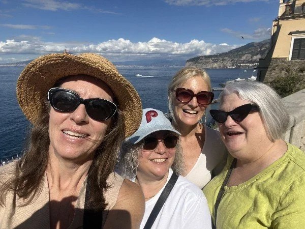 Chris with companions in Sorrento