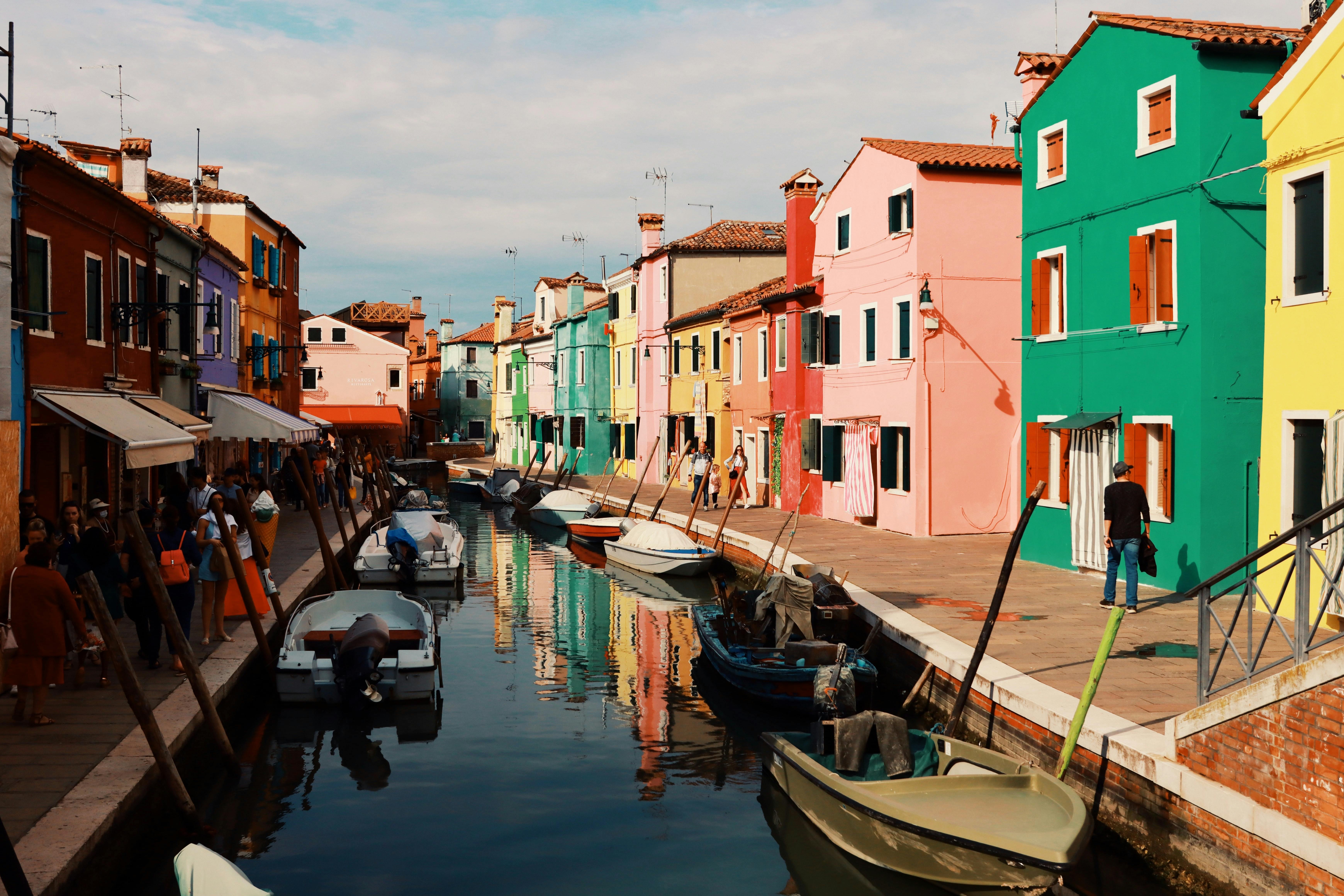Colorful canal houses in Venice