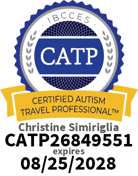 Certified Autism Travel Professional credential for Christine Simiriglia