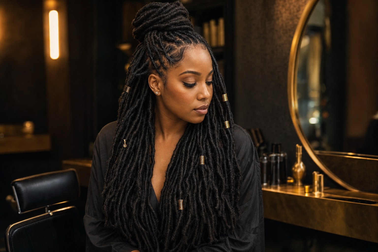 Illustrative portrait showing detailed loc styling