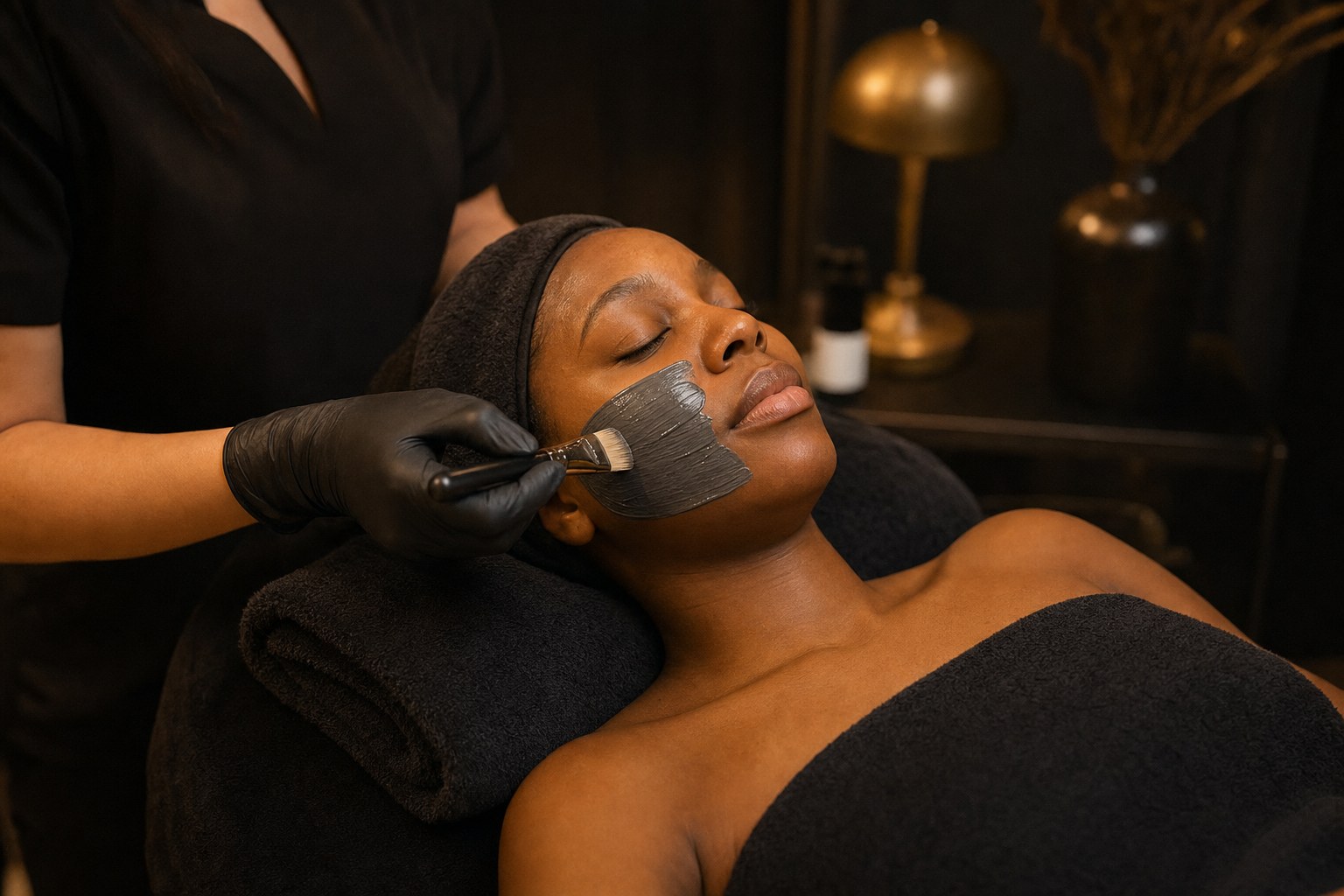 Illustrative professional facial treatment