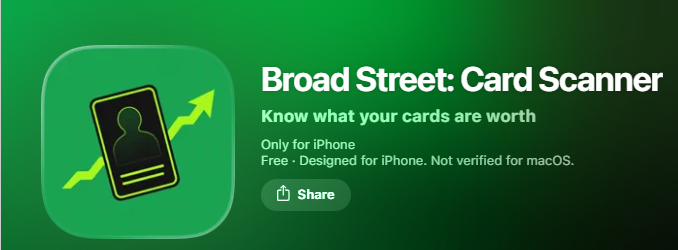 Broad Street: Card Scanner, Know what your cards are worth
