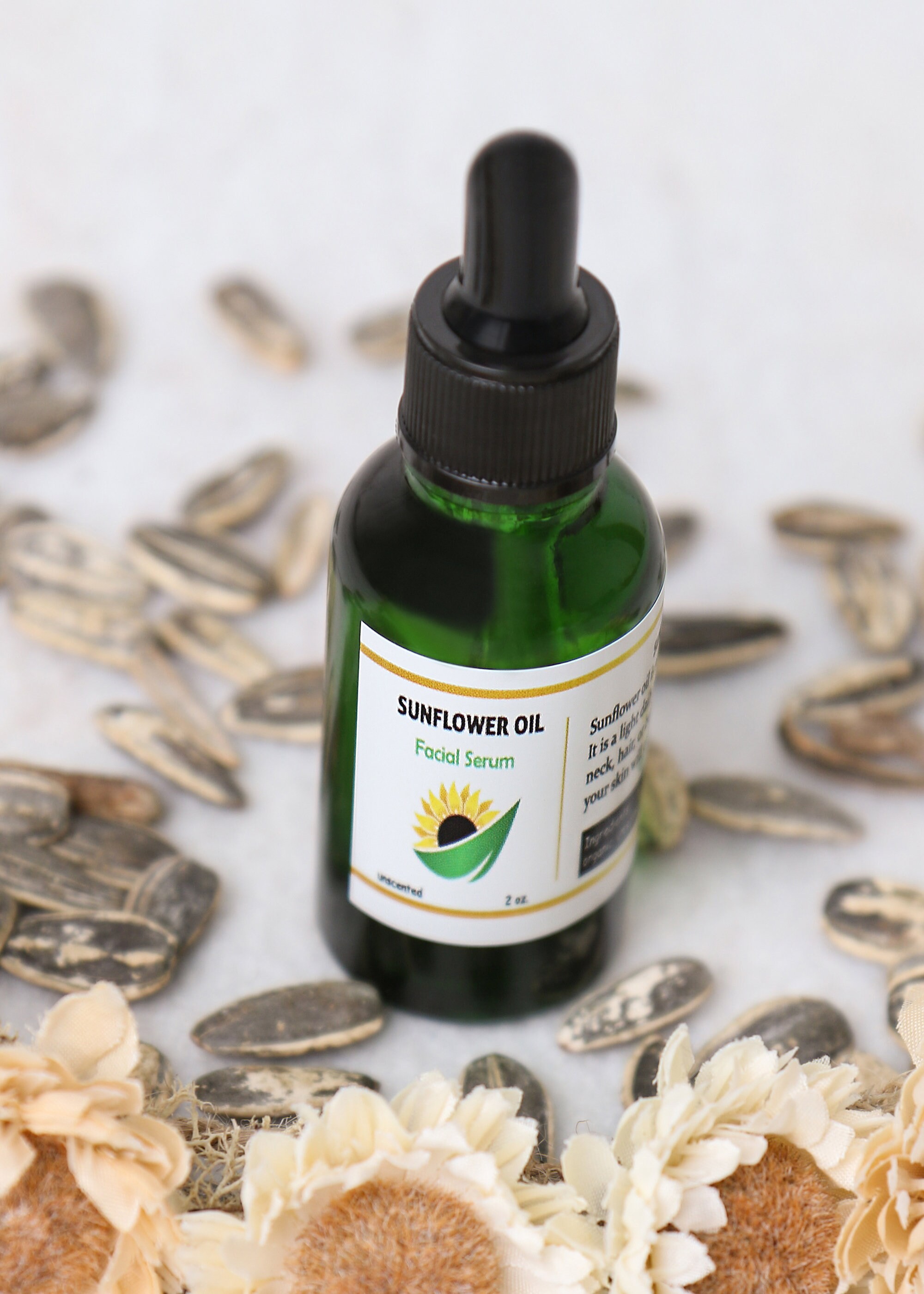 Cold Pressed Sunflower Oil Serum Moisturizer, Facial Serum, Organic Sunflower Oil, Chemical Free Moisturizer, Spa Gift, Gift, Handmade