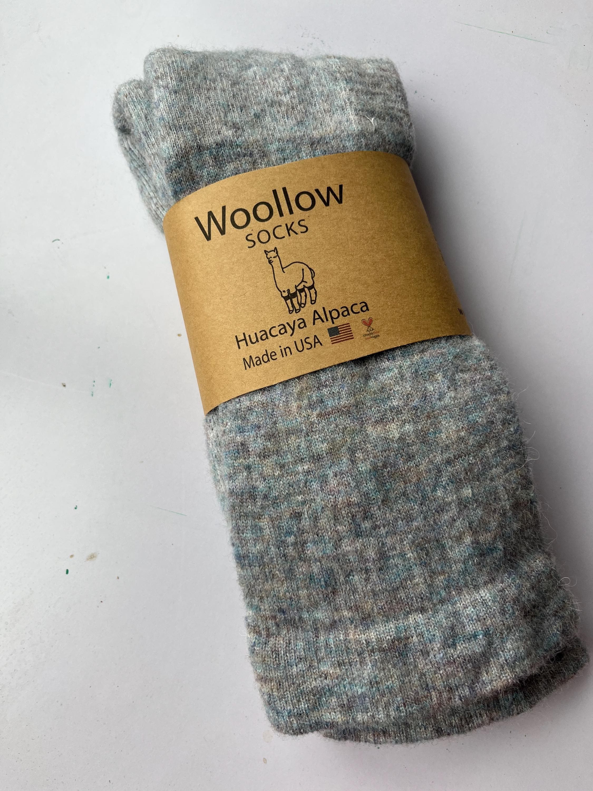 Hand Knit Alpaca Crew Socks: Warm Hiking Socks, Birthday Gift