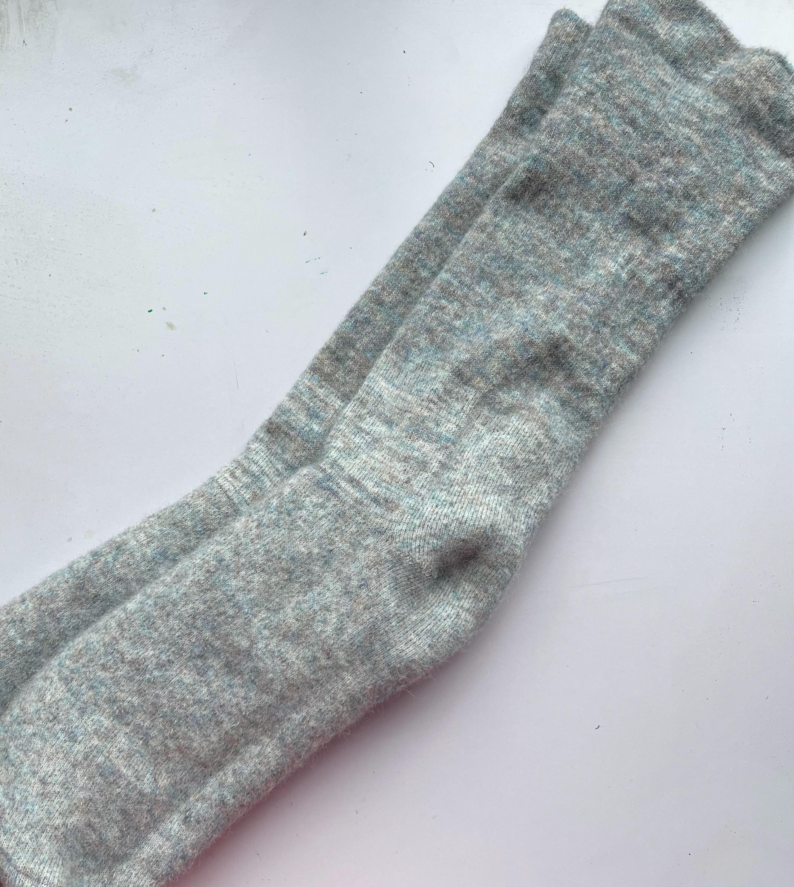 Hand Knit Alpaca Crew Socks: Warm Hiking Socks, Birthday Gift, view 2