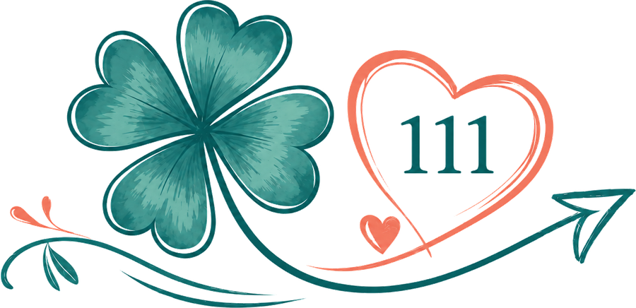 Michelle Lyn’s clover, heart, and 111 logo