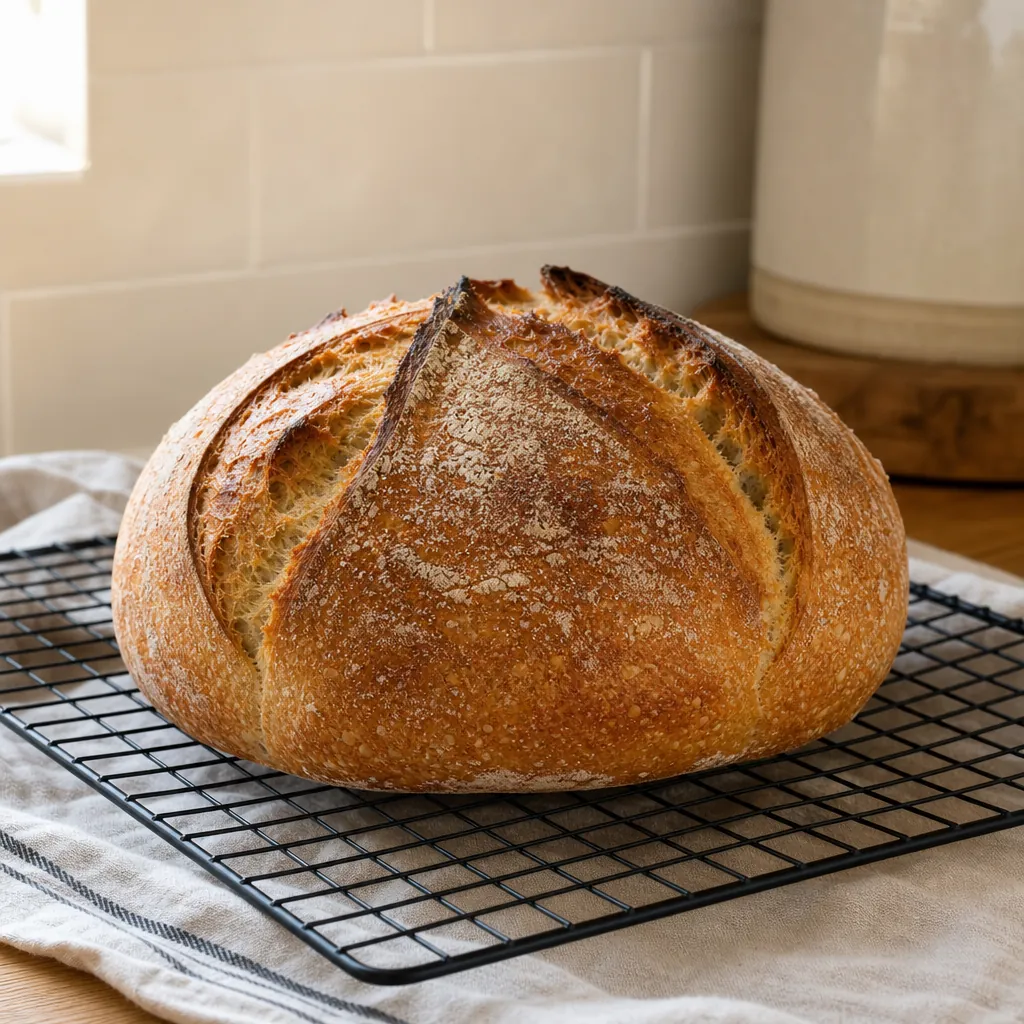 Fresh French bread with a golden crust