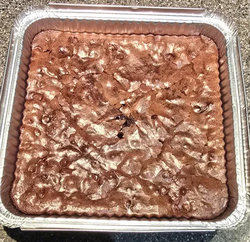 Freshly baked double chocolate brownies from Homestyle Dough