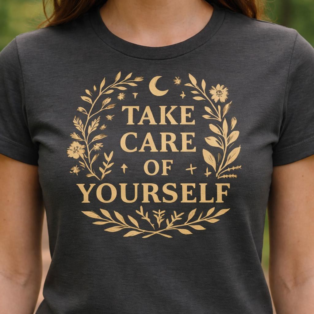 Motivational Graphic Tee Positive Message Self Love Inspirational Clothing Comfort Wear Casual Style Boho Fashion Cotton Material Breathable