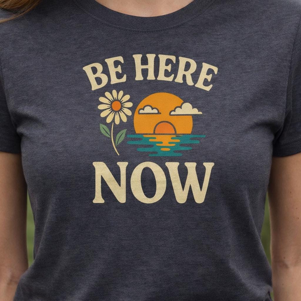 Womens Graphic Tee Positive Affirmation Shirt Inspirational Motivational Clothing Meditation Practice Present Moment Consciousness Daily