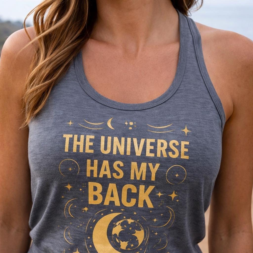 Spiritual Racerback Tank Top Yoga Workout, Meditation Fitness Shirt, Mindfulness Apparel, Inspirational Gym Wear, Boho Activewear
