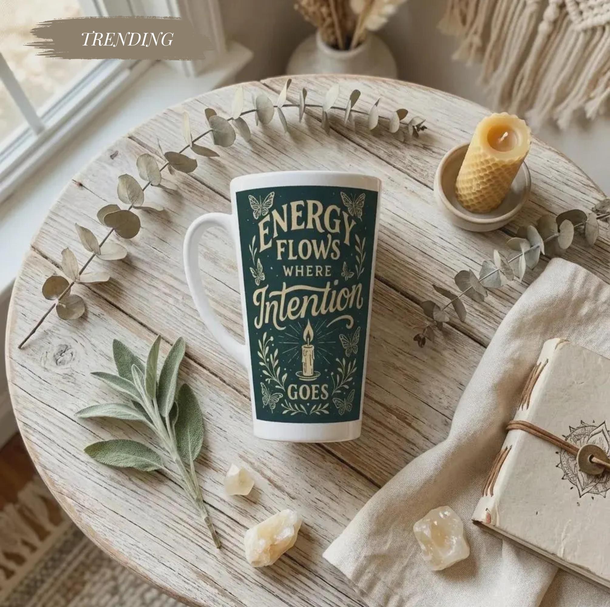 Inspirational Ceramic Mug Gift Idea for Her Morning Coffee Cup Motivational Latte Positive Quote Tea Mindfulness Present Self Care Spiritual
