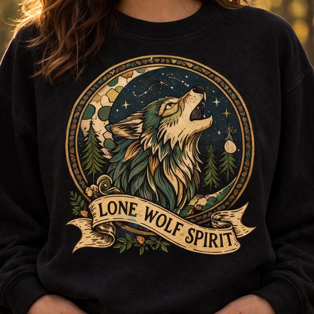 Wolf Sweatshirt Vintage Crewneck, Retro Animal Graphic Pullover, Nature Wildlife Apparel, Streetwear, Cozy Unisex Outfit, Gift