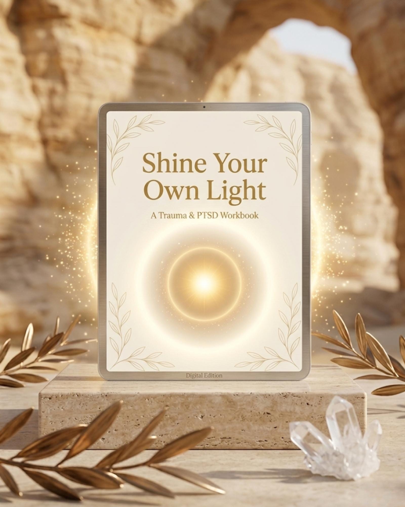 Shine Your Own Light Trauma & PTSD Therapy Workbook, CBT Healing Journal (Digital Download)