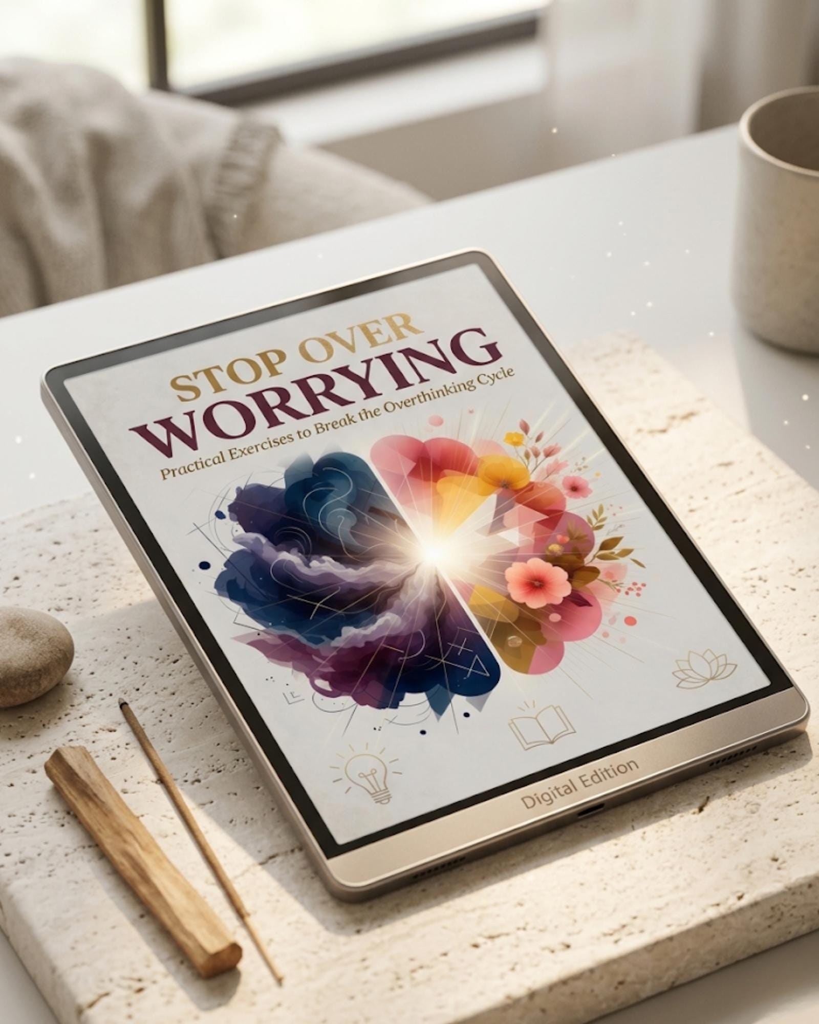 Anxiety Workbook PDF, Overthinking Help, CBT Worksheets, Self Care Planner Digital Download