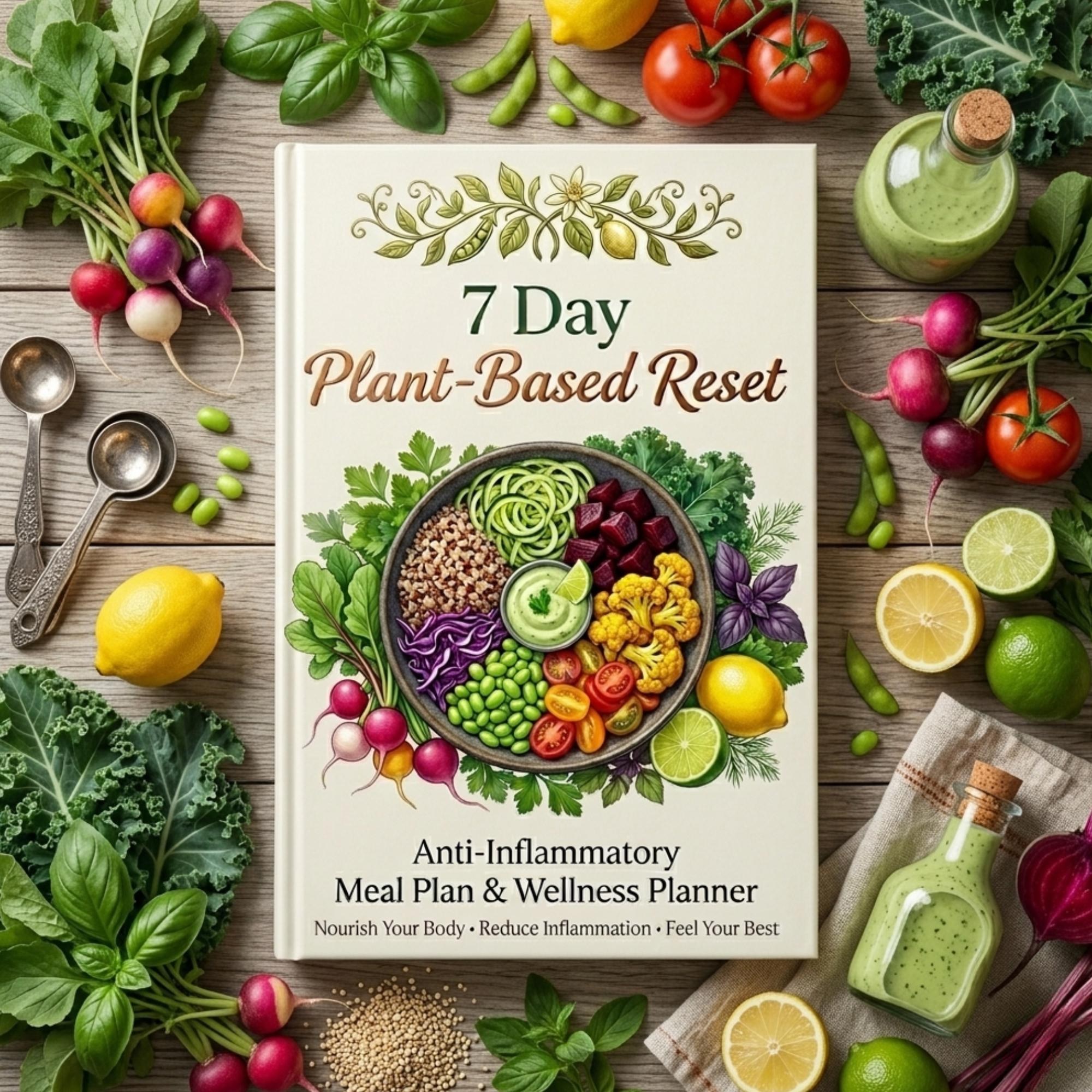 7 Day Plant-Based Reset Meal Plan, Anti-Inflammatory Vegan Guide (PDF)