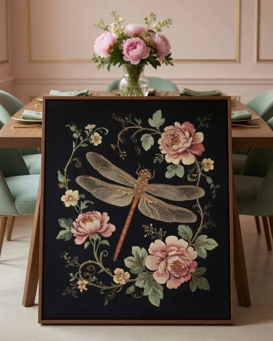Floral Wall Art Printable Botanical Frame Poster, Vintage Flower Decor, Home Artwork, Elegant Nature Print, Living Room Digital Download