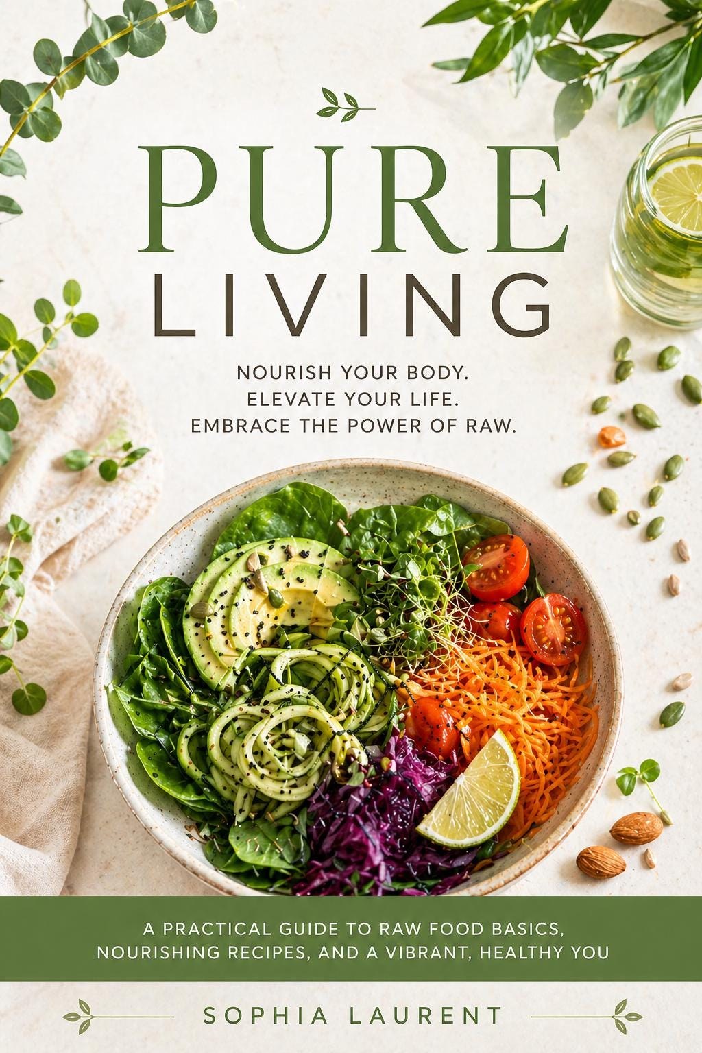 Pure Living Raw Food Guide, Vegan Recipes, Wellness Handbook (Digital Download)