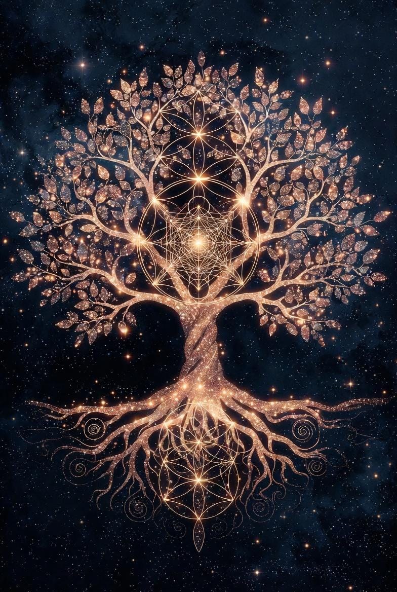 Celestial Tree of Life Wall Art, Galaxy Boho Spiritual Print (Digital Download)