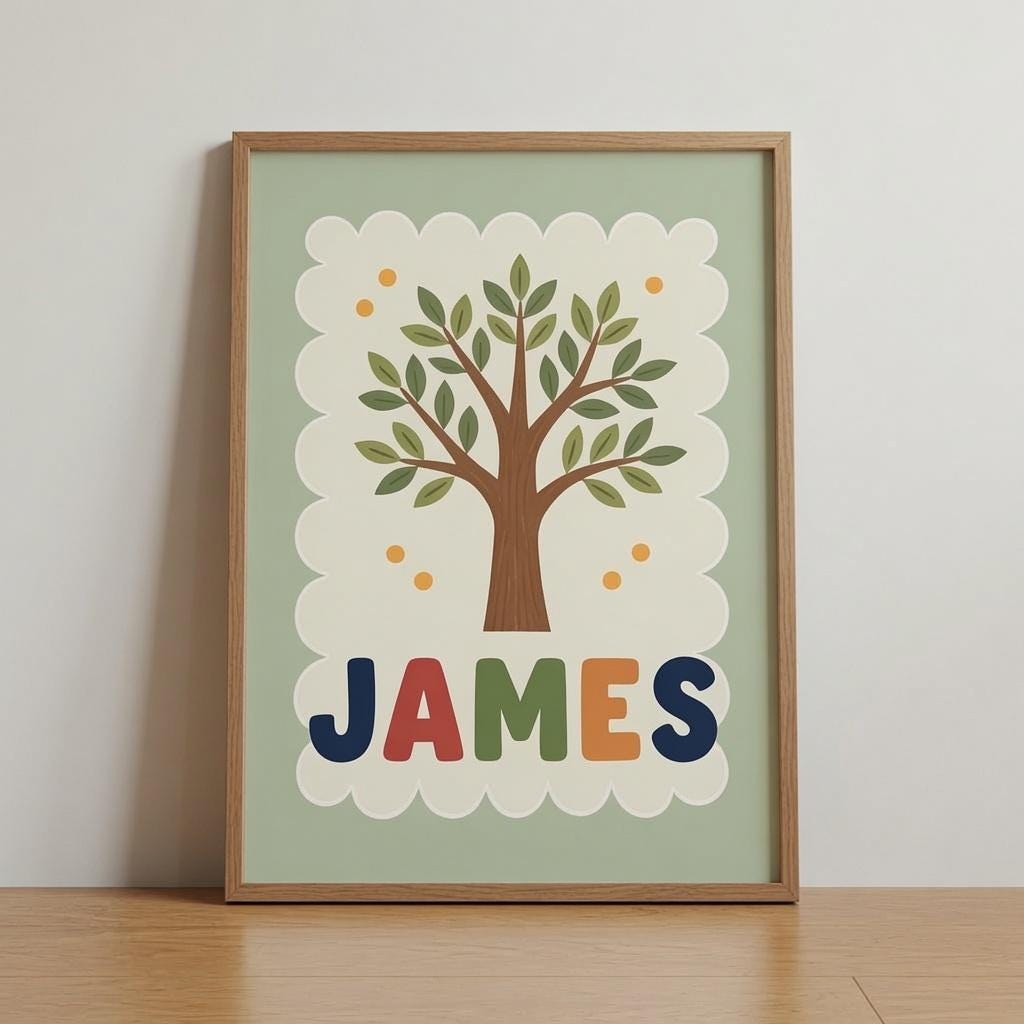 Personalized Baby Name Art, Custom Nursery Decor, Birth Details Poster (Digital Download)