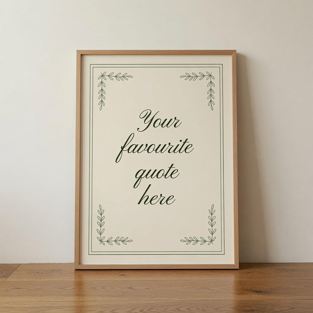 Custom Handwritten Quote Printable, Personalized Calligraphy Wall Art, Script Text Poster, Minimalist Typography Decor