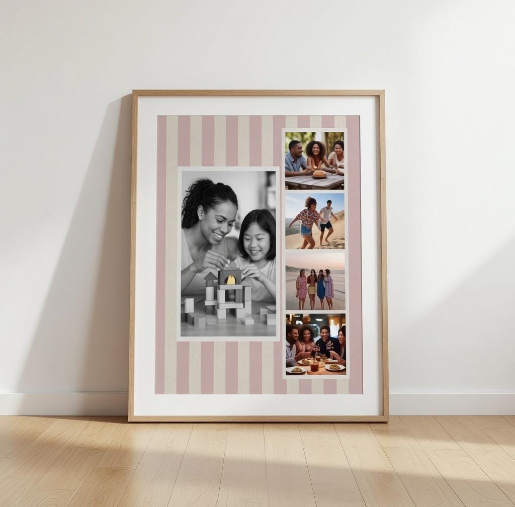 Custom Photo Collage Print, Personalized Memory Wall Art, Romantic Anniversary Keepsake (Digital Download)