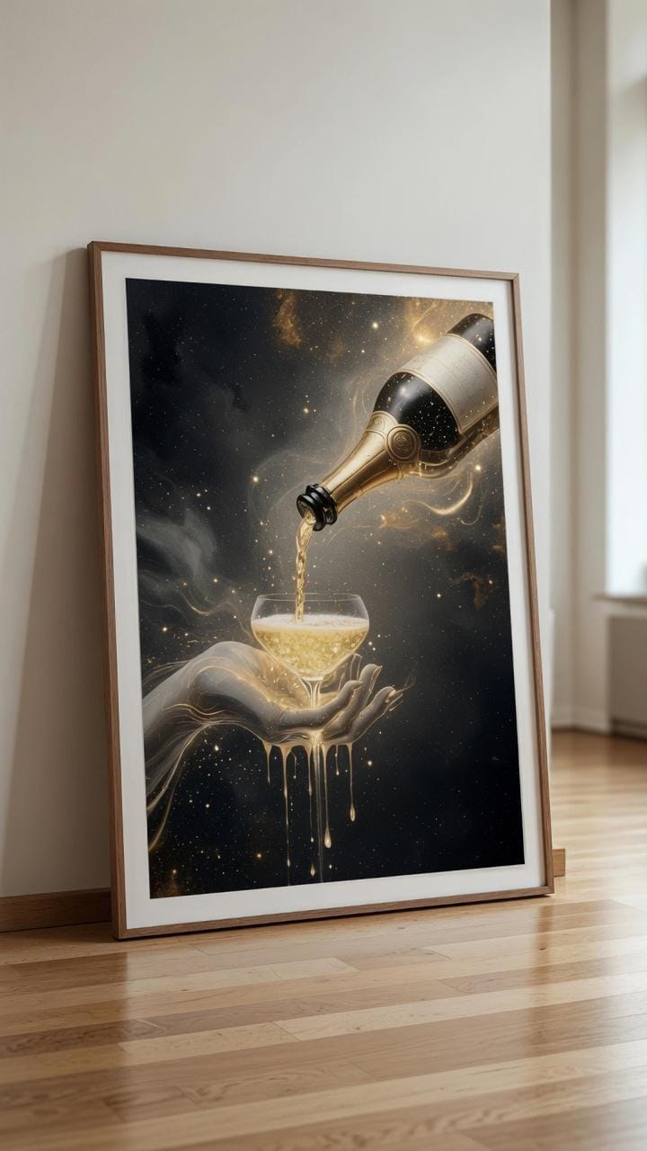 Wine Pour Wall Art, Moody Earth Tone Bar Cart Print, Modern Poster (Digital Download)