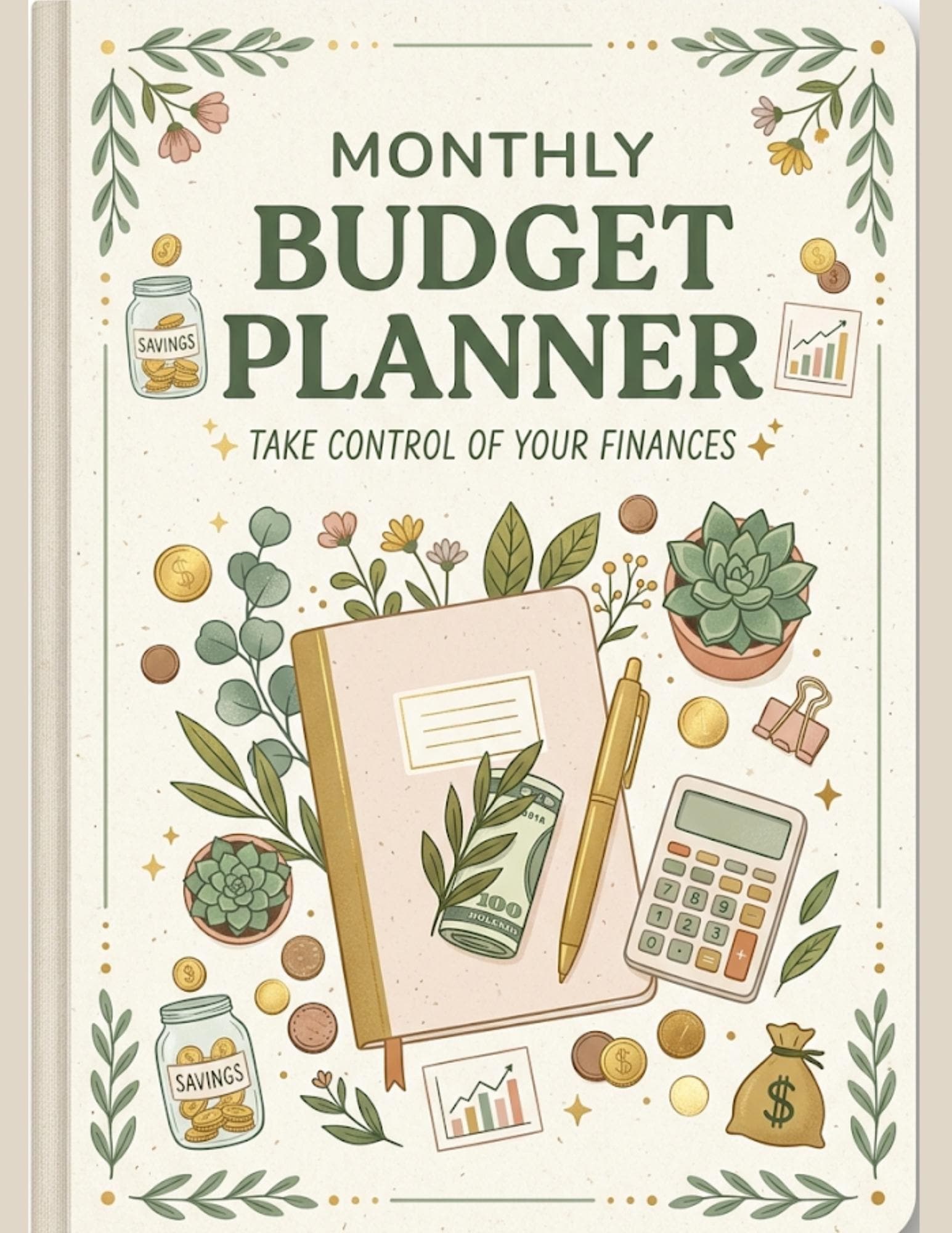 Monthly Budget Planner Printable, Finance Tracker PDF, Expense & Savings Organizer, Canva Editable Budget Book
