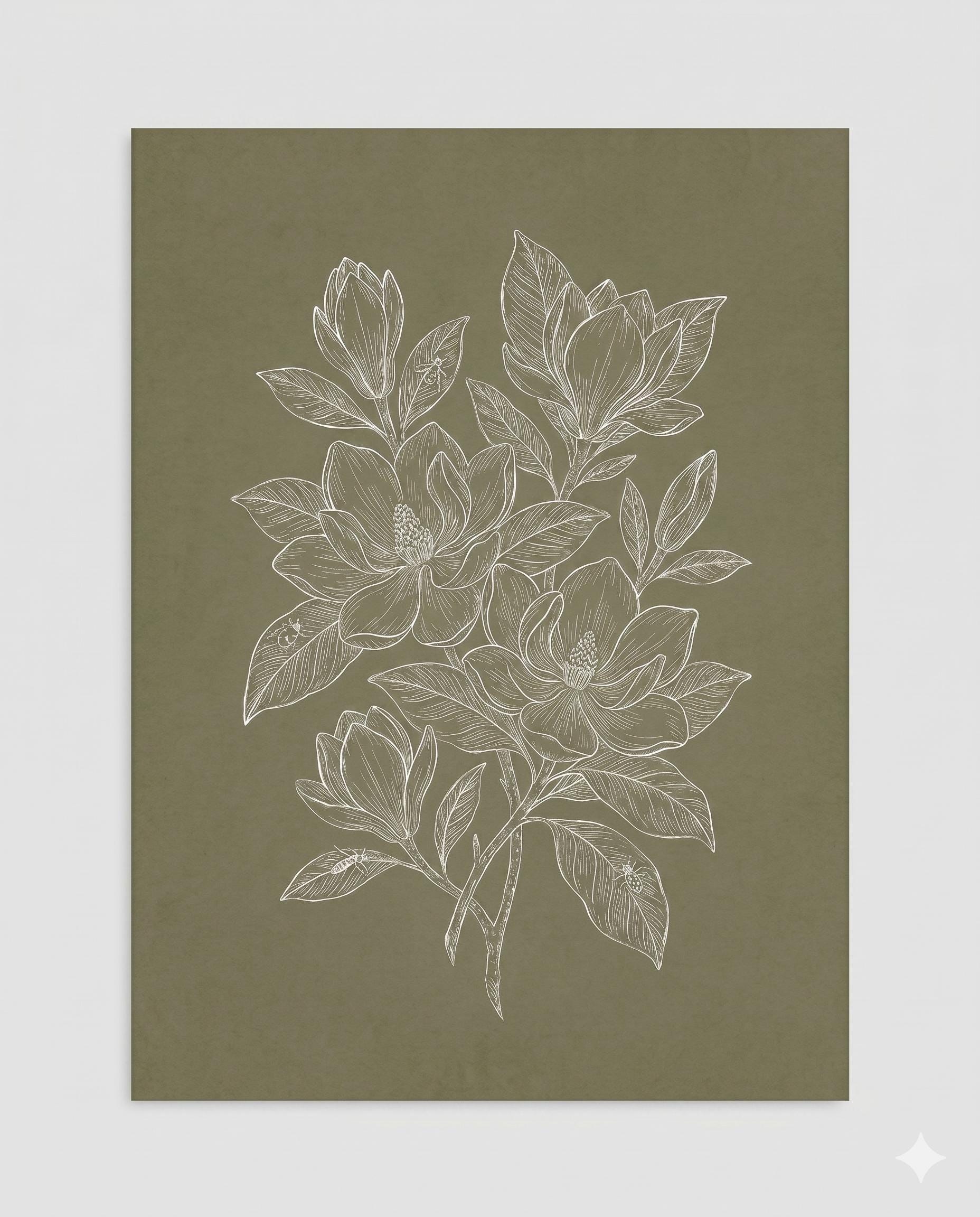Olive Botanical Artwork, French Country Poster, Vintage Kitchen Decor, Rustic Garden Illustration, Minimalist Green Printable