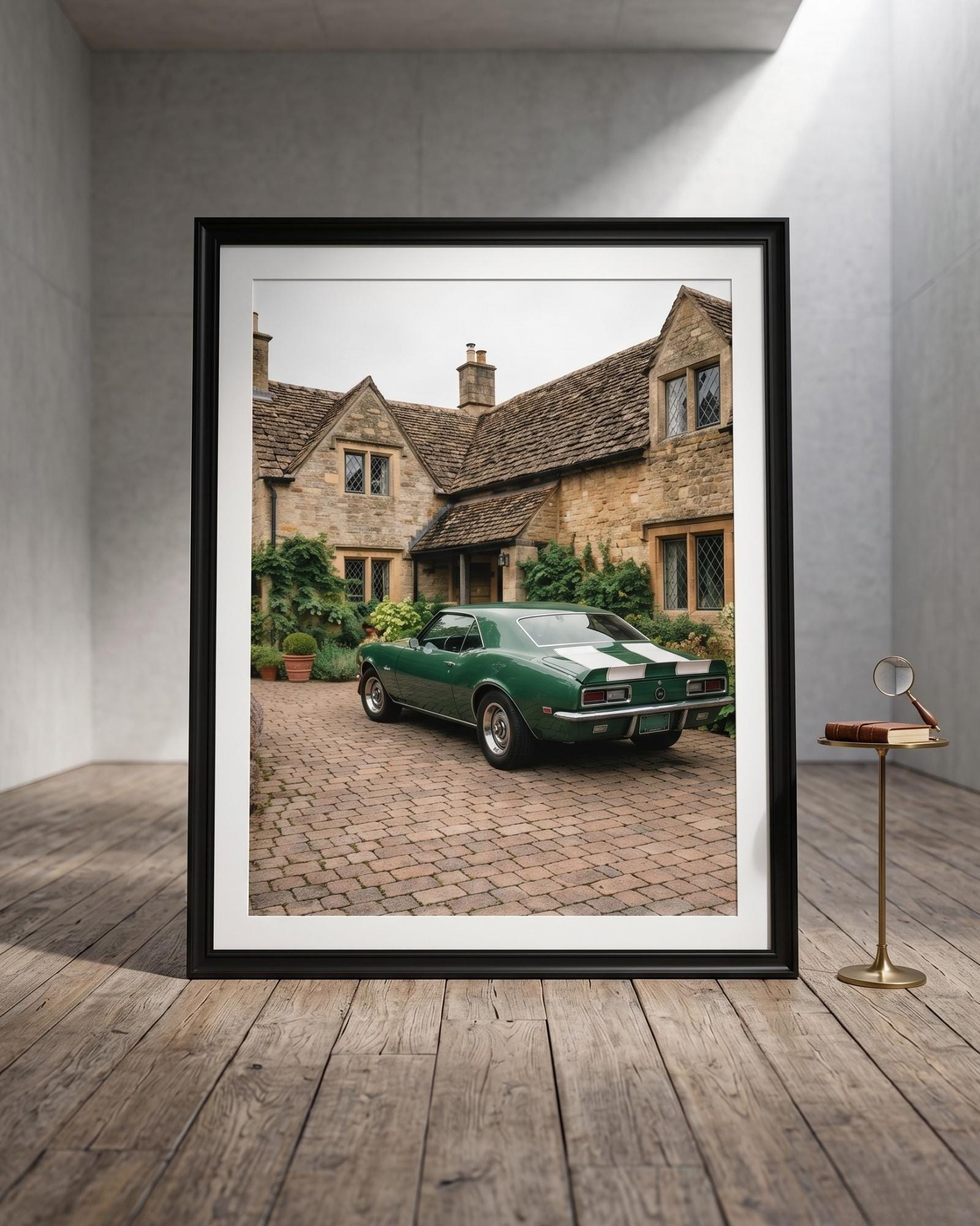 Green Porsche 911 Poster, Ivy Sports Car Artwork, Luxury Automotive Decor, Modern Garage Print, Performance Vehicle Wall Art
