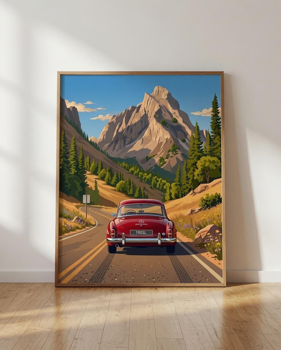Porsche 911 Wall Art, Luxury Sports Car Poster, Automotive Enthusiast Print, Modern Garage Decor, Performance Vehicle Artwork