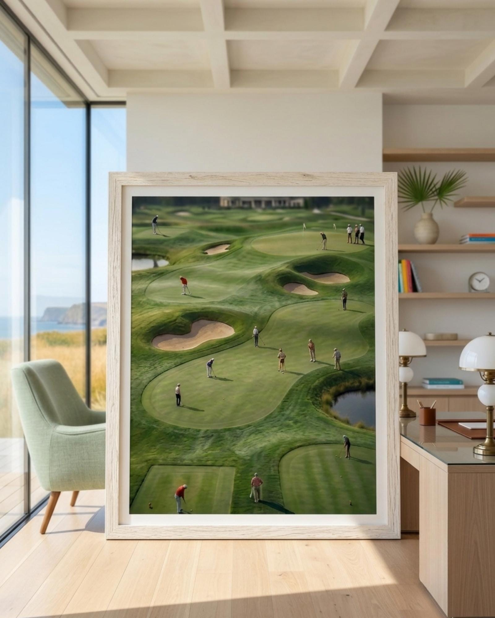 Minimalist Golf Course Print, Vintage Poster, Country Club Decor (Digital Download)