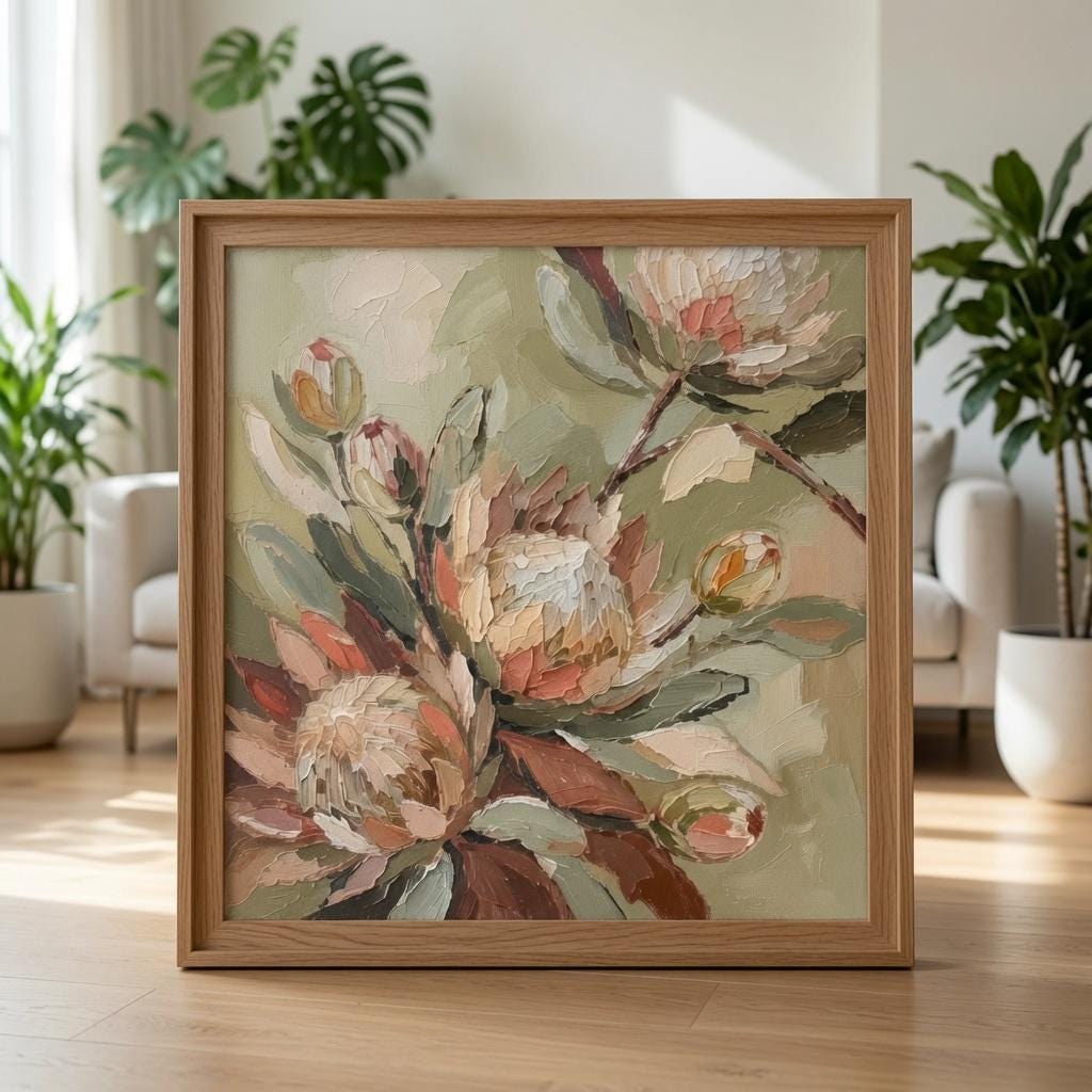 Australian Native Floral Wall Art Printable, Botanical Wildflower Illustration, Vintage Garden Decor, Rustic Nature Poster, Digital Download