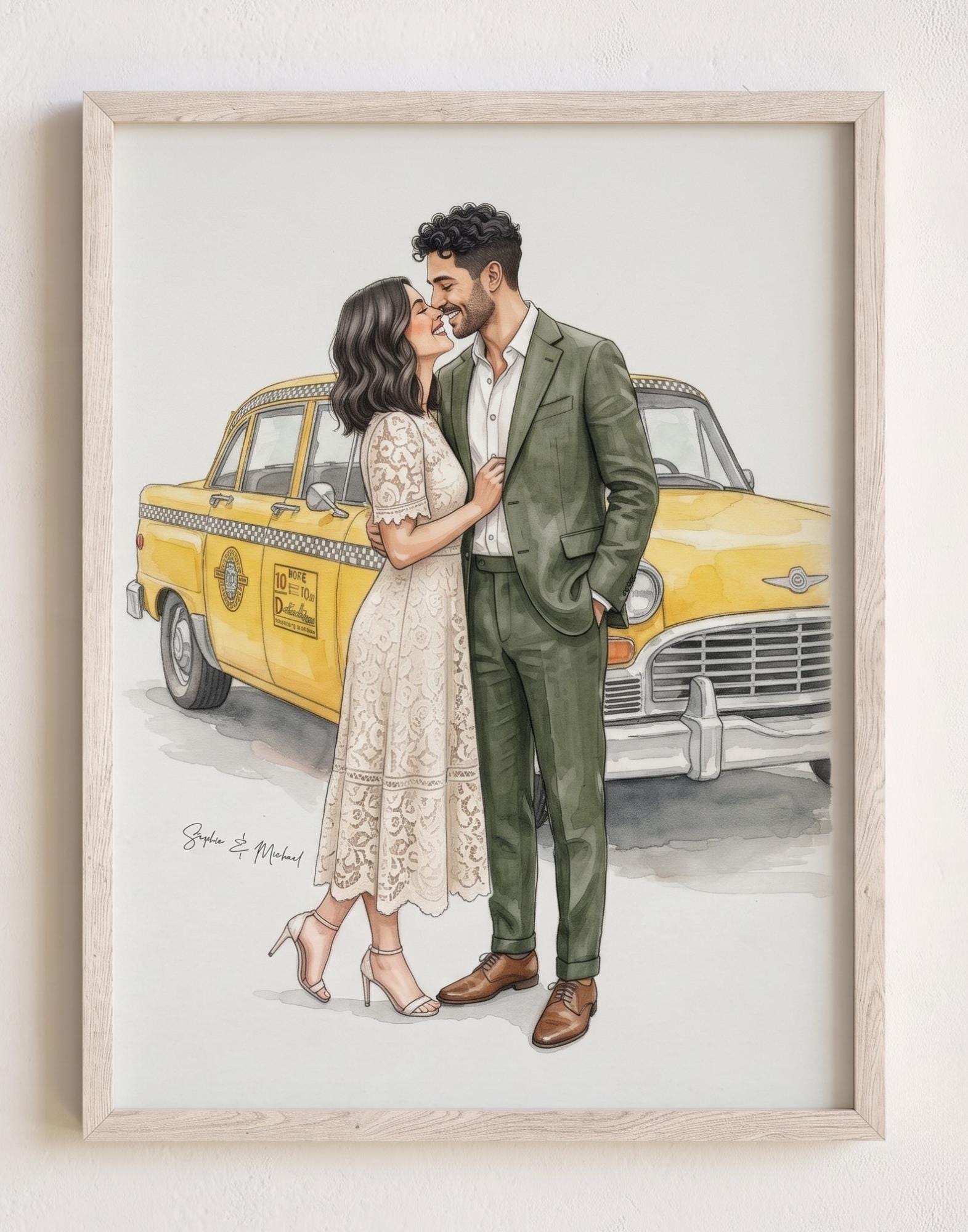 Custom Watercolor Portrait From Photo, Personalized Artwork, Family Couple Pet Illustration, Anniversary Keepsake Gift