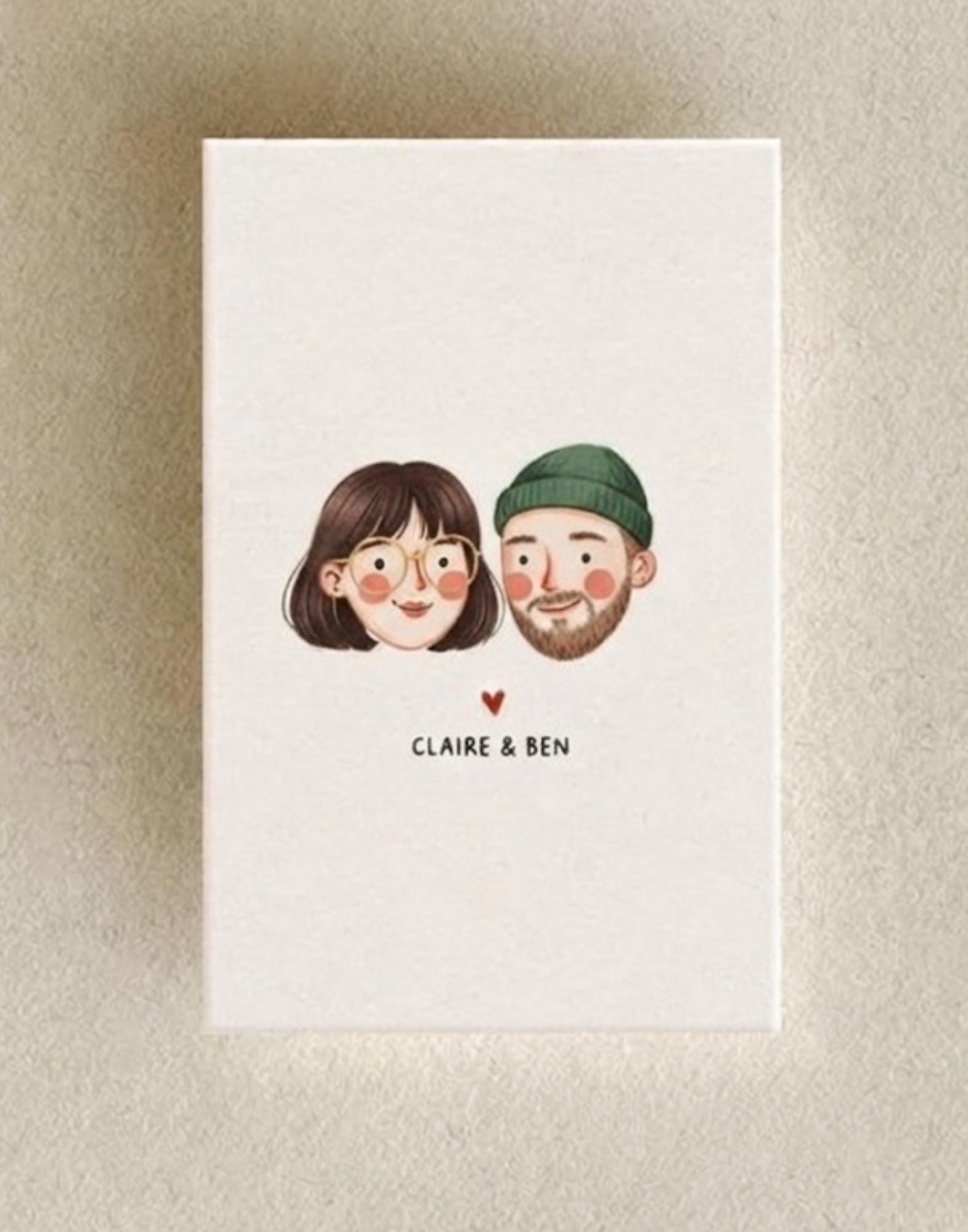 Custom Cartoon Portrait, Hand Drawn Couple Pet Art, Personalized Illustration (Digital File)
