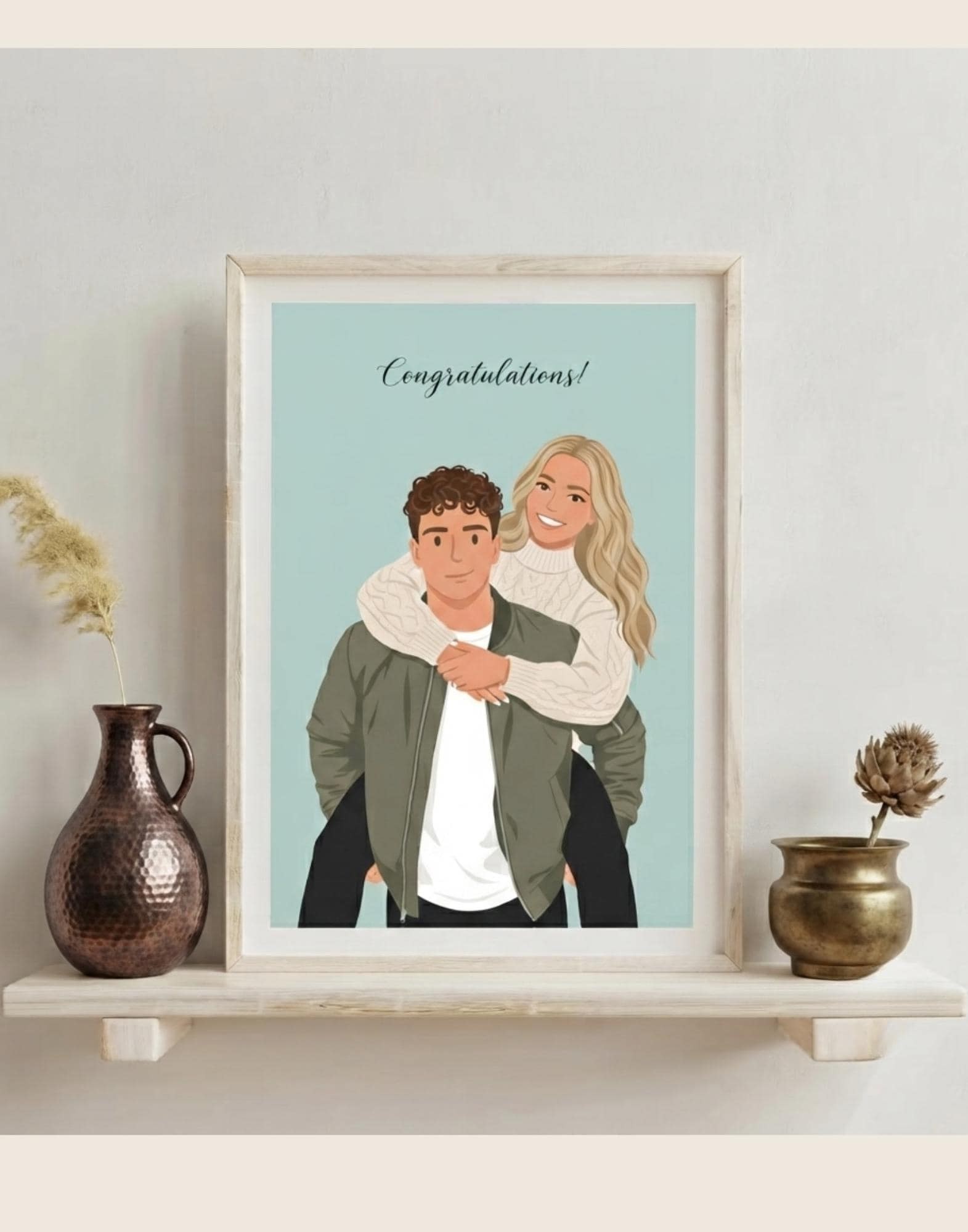 Custom Couple Portrait From Photo, Personalized Watercolor Illustration, Romantic Anniversary Artwork, Wedding Gift