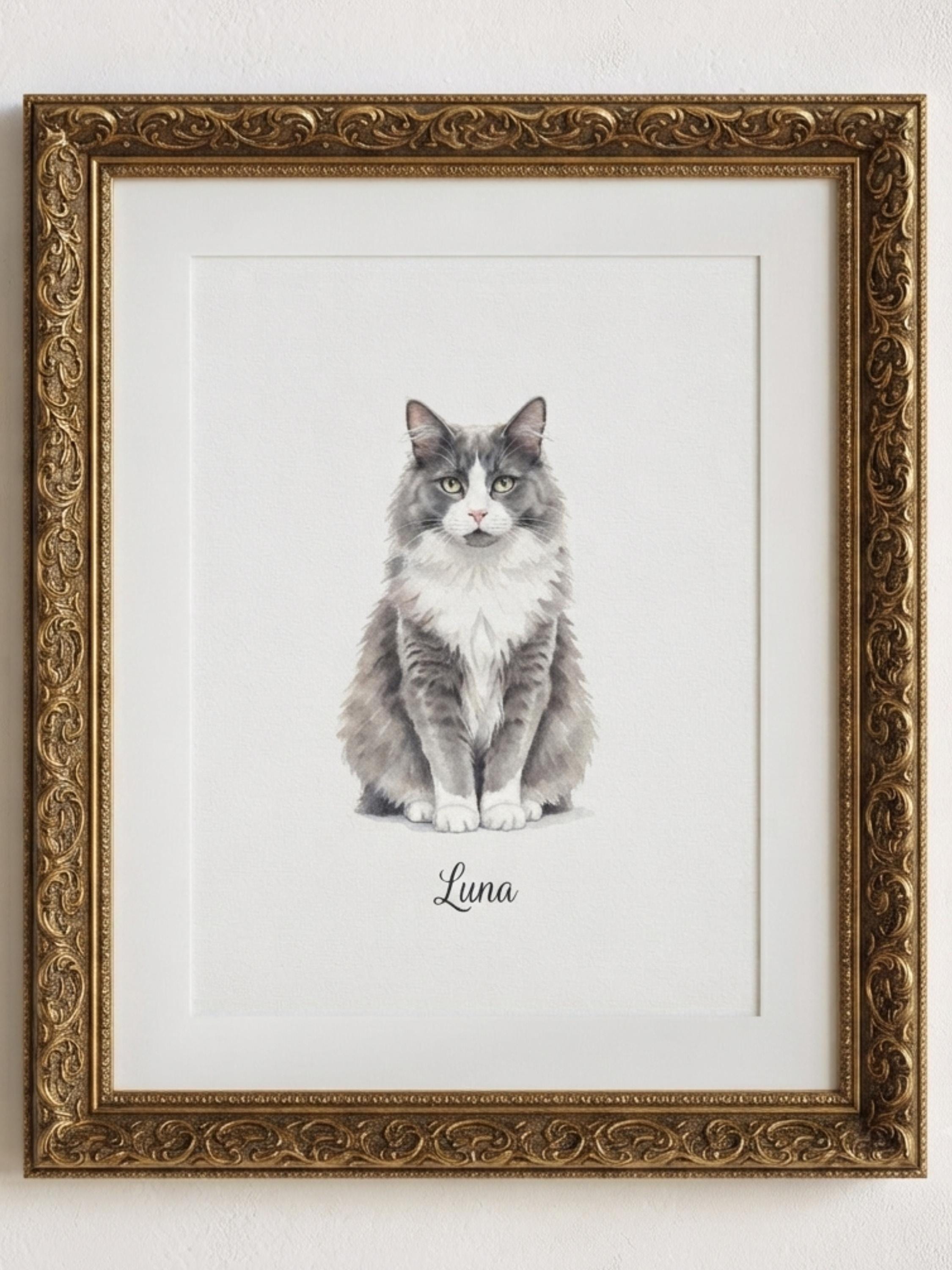 Mini Custom Pet Portrait From Photo, Personalized Watercolor Dog Cat Artwork, Hand Painted Animal Illustration