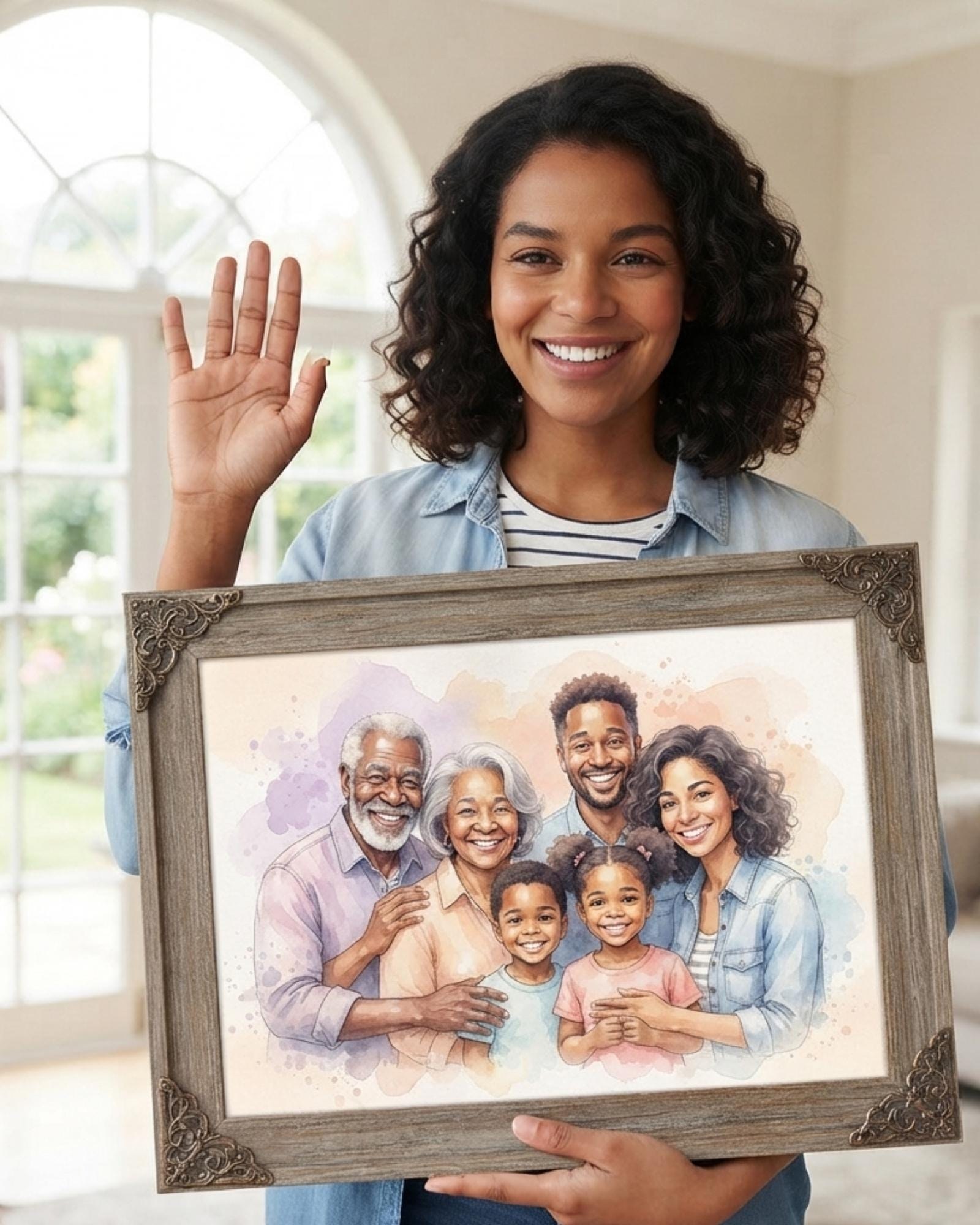Custom Photo Merge Portrait, Personalized Family Memorial Artwork, Add Loved One (Digital & Printed)
