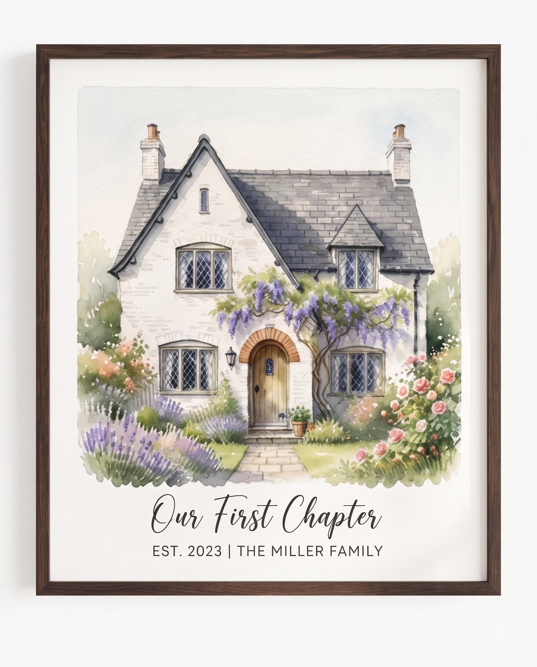 Custom House Painting From Photo, Personalized Watercolor Home Illustration, Hand Drawn House Artwork, House Portrait Painting