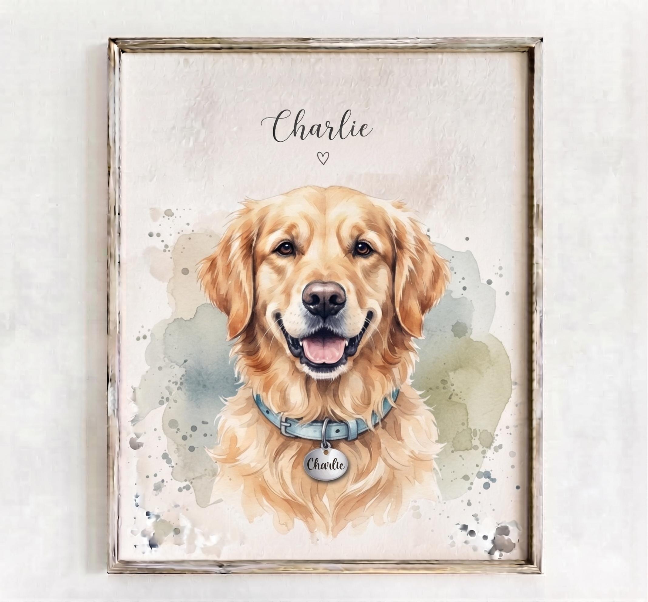 Custom Watercolor Pet Portrait From Photo, Personalized Dog Artwork, Pet Memorial Keepsake, Digital & Print