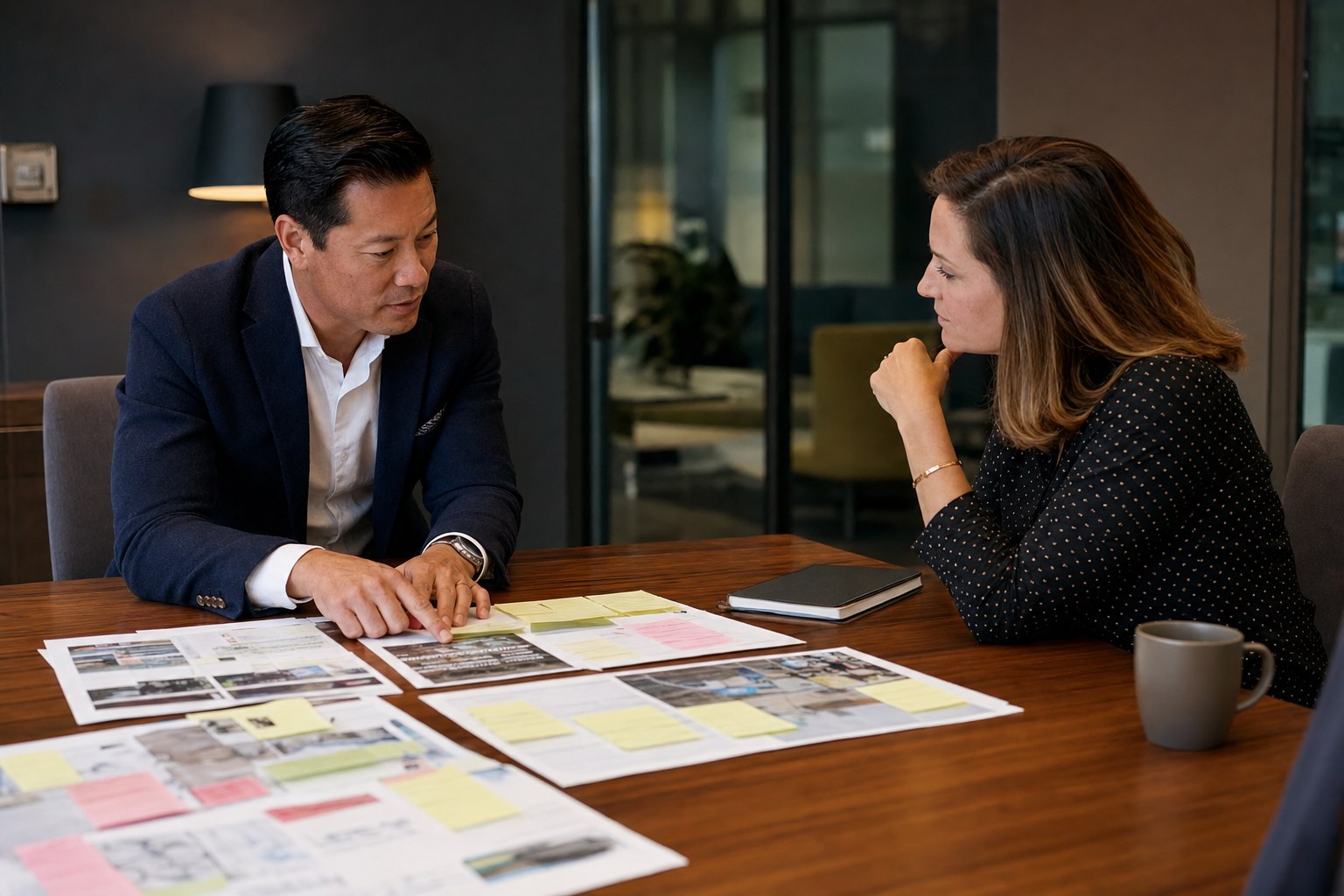 Two leaders turning field observations into a focused decision list